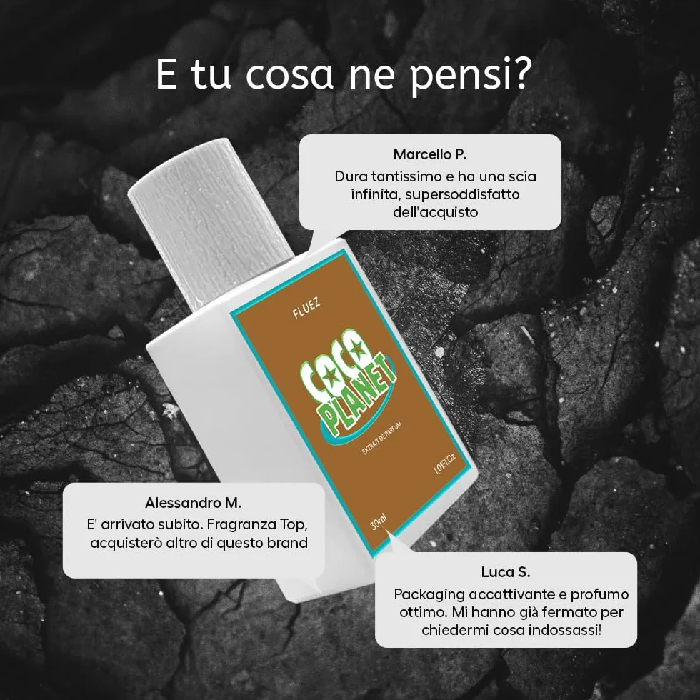 FLUEZ Extrait de Parfum, Collezione Anni '90, 30 ml, Profumo Unisex con Varianti di Fragranze (COCO PLANET)