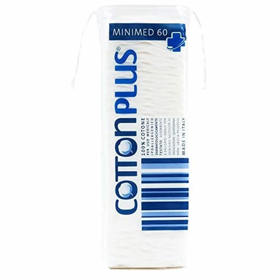 LINEA MEDICA Cotton Plus MINIMED 60 pz. QUADRATI PRETAGLIATI 100% PURO COTONE Ipoallergenico assorbente