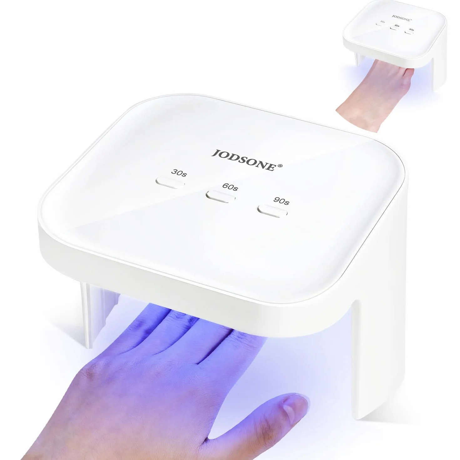 JODSONE Lampada professionale per nail art UV LED, ampio spazio, sensore automatico, 3 modalità di temporizzazione per nail art fai da te a casa, bianca
