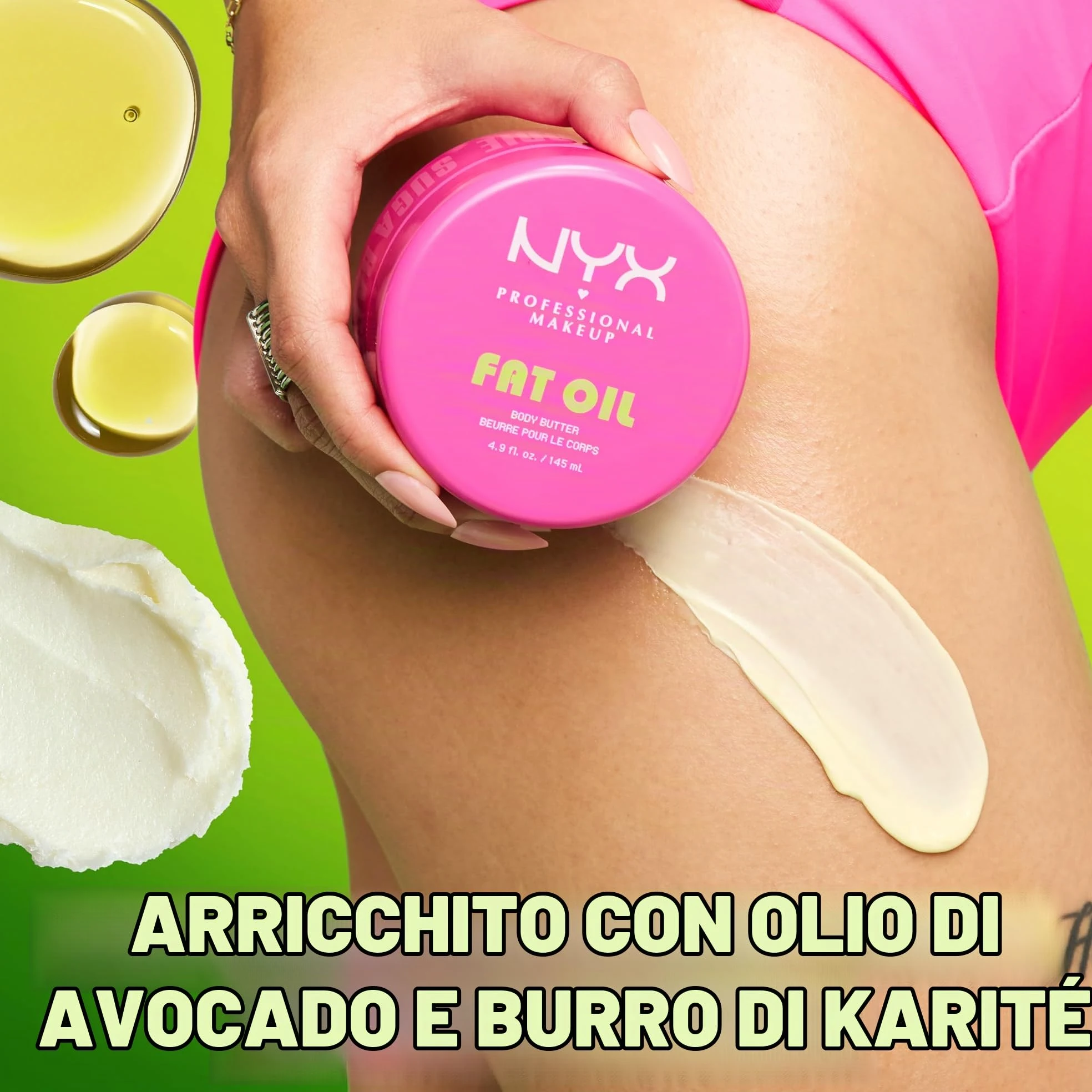 NYX Professional Makeup Fat Oil Lip & Body Kit, Travel-Friendly, Reusable-Pouch, Suga Baddie