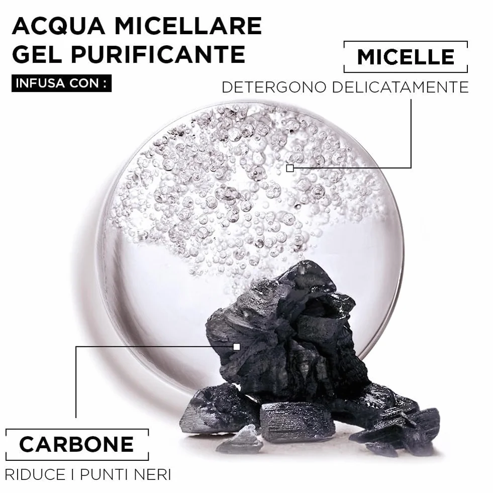 Garnier SkinActive Acqua Micellare Gel Purificante Carbone Detergente Opacizzante 400 ml