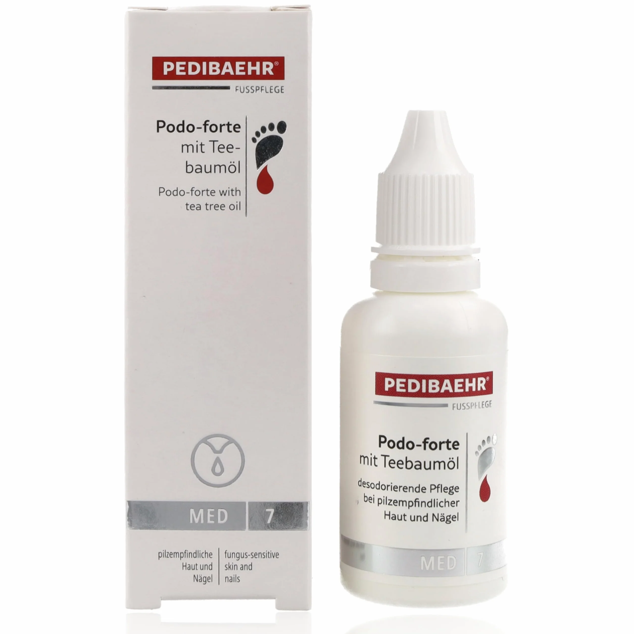Podo forte fluido con olio di albero del tè, cura speciale delle dita, cura delle unghie, pediBaehr, 30 ml