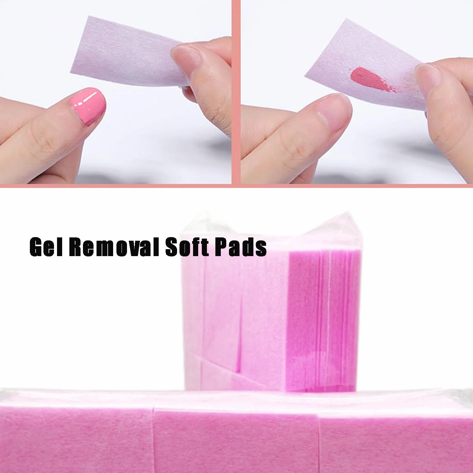 900 Pezzi Pad Unghie Senza Pelucchi, Tampone Salviette in Cotone per Unghie, Salviette per la Pulizia Senza Pelucchi per Unghie per Rimuovere Smalto e Gel(Rosa)