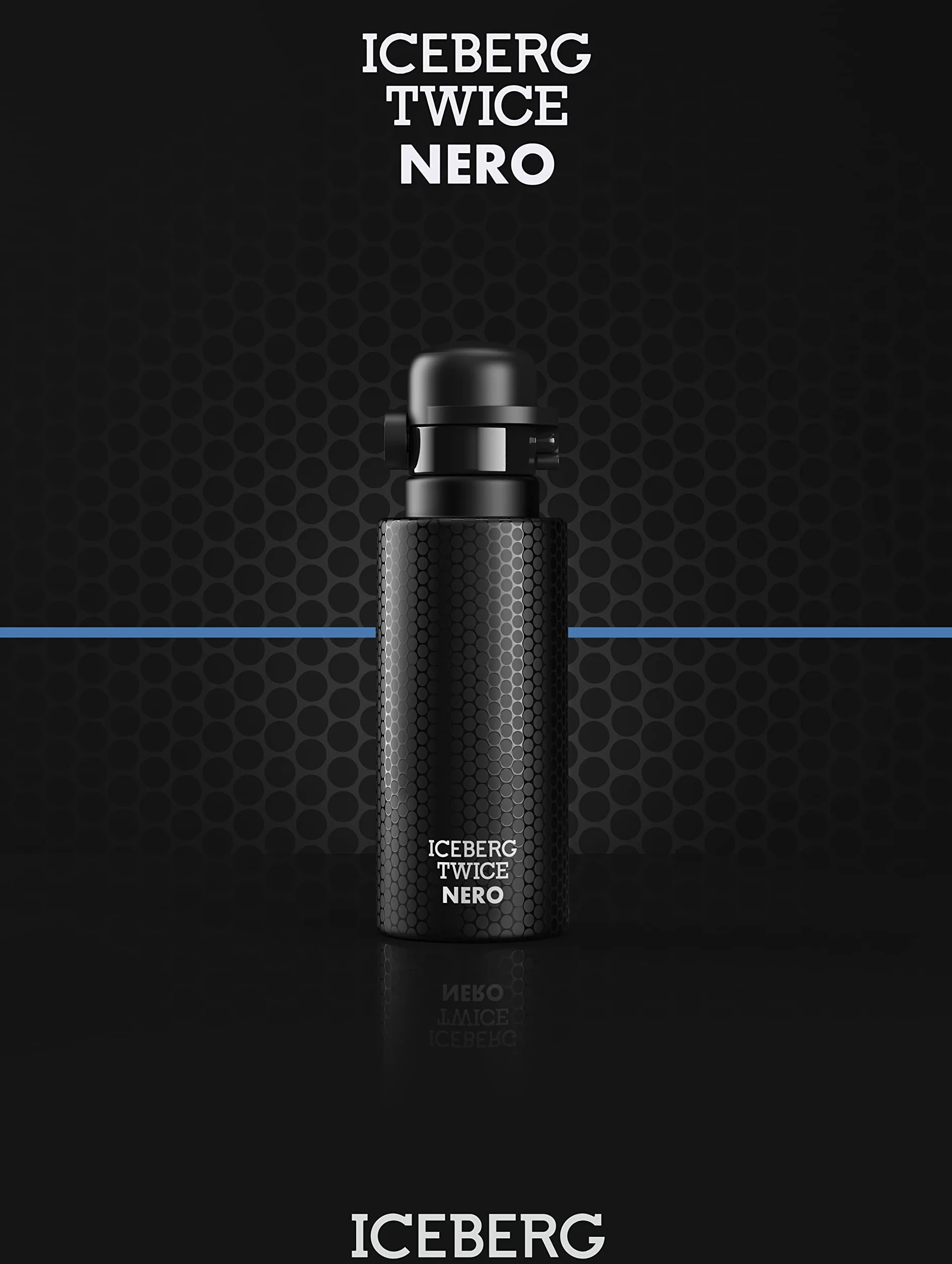 ICEBERG Twice NERO Man Eau de Toilette 75 ml Woody Oriental Flacone in Vetro Nero