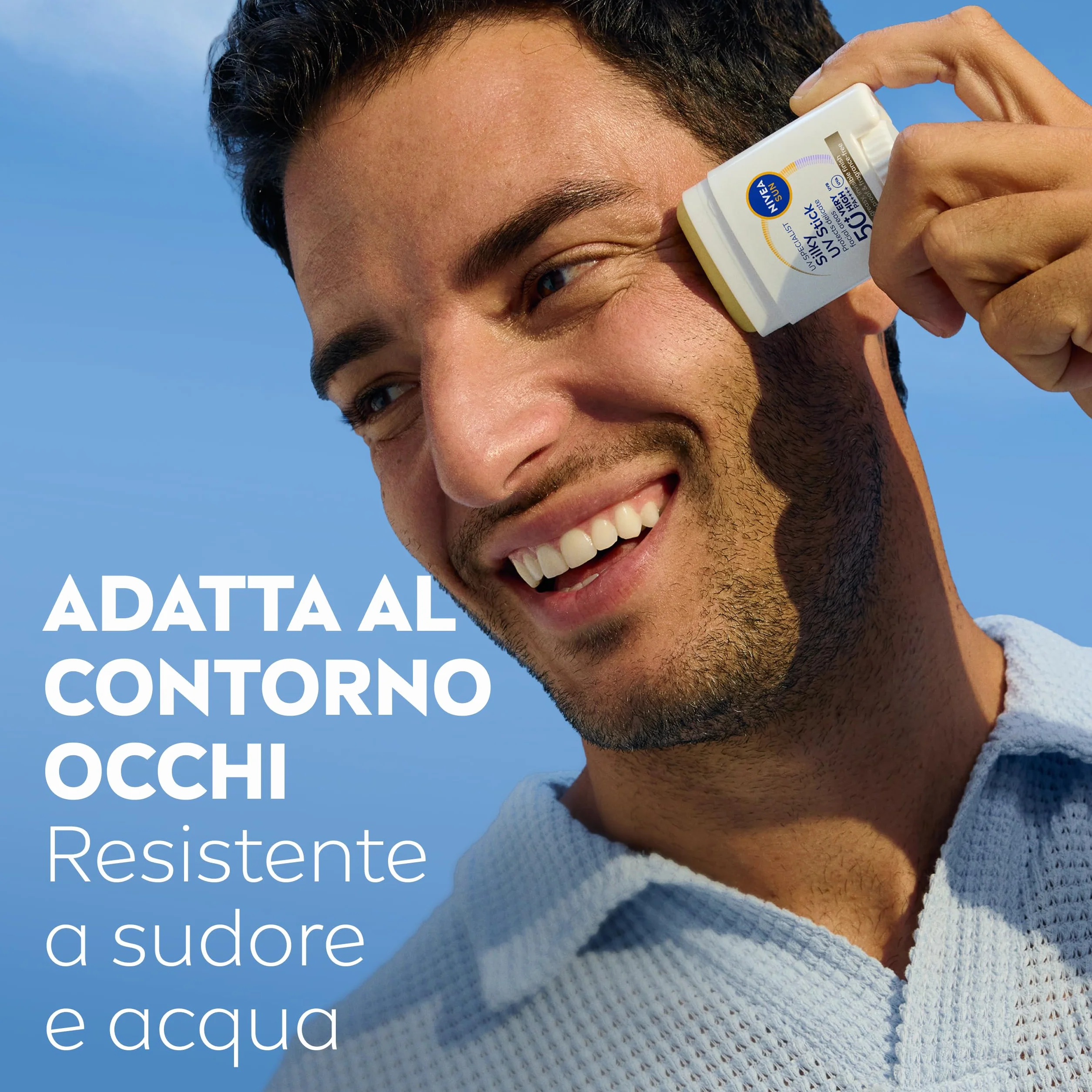 NIVEA SUN UV Viso Specialist Stick UV Effetto Seta SPF 50+ 15 g, Stick solare viso protezione ultra-leggera