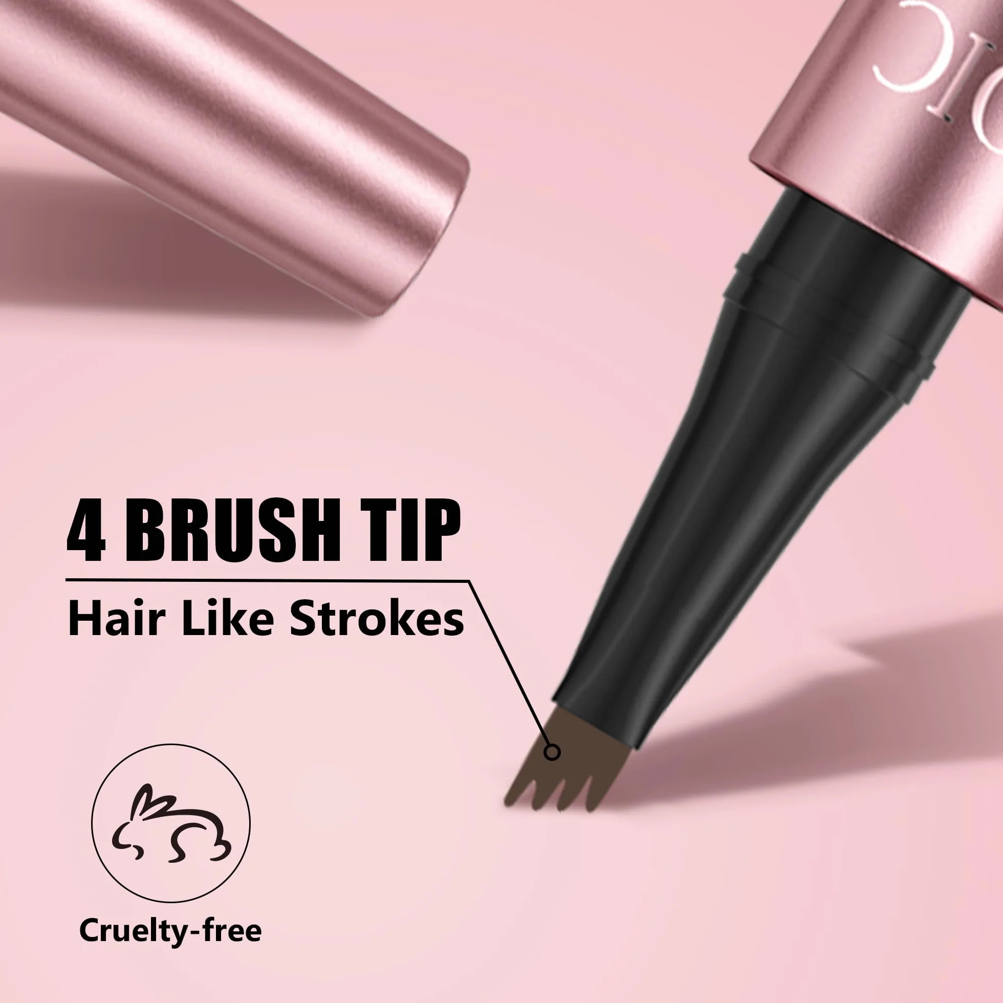QIC Matita Sopracciglia Impermeabile No Transfer Lunga Durata 12H Microblading Cruelty-Free 06 Black Brown