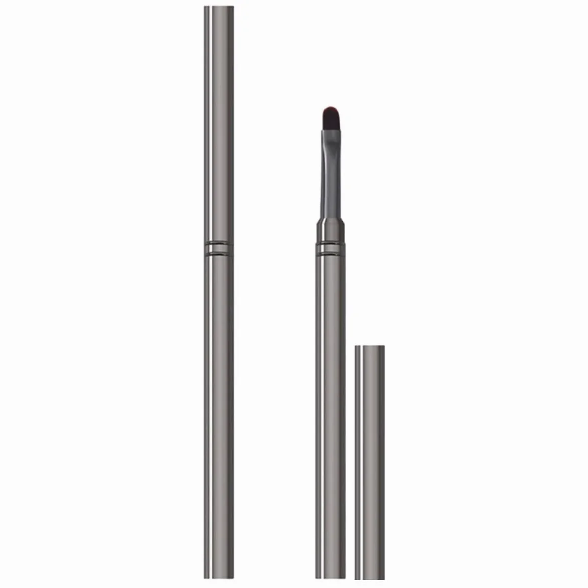 GALPADA Pennelli per Nail Art in Metallo Punta Tonda 2 Pezzi, Pennelli per Gel Unghie Professionali, Strumenti per Salone di Bellezza e Manicure, Adatti per Decorazioni Unghie Painting