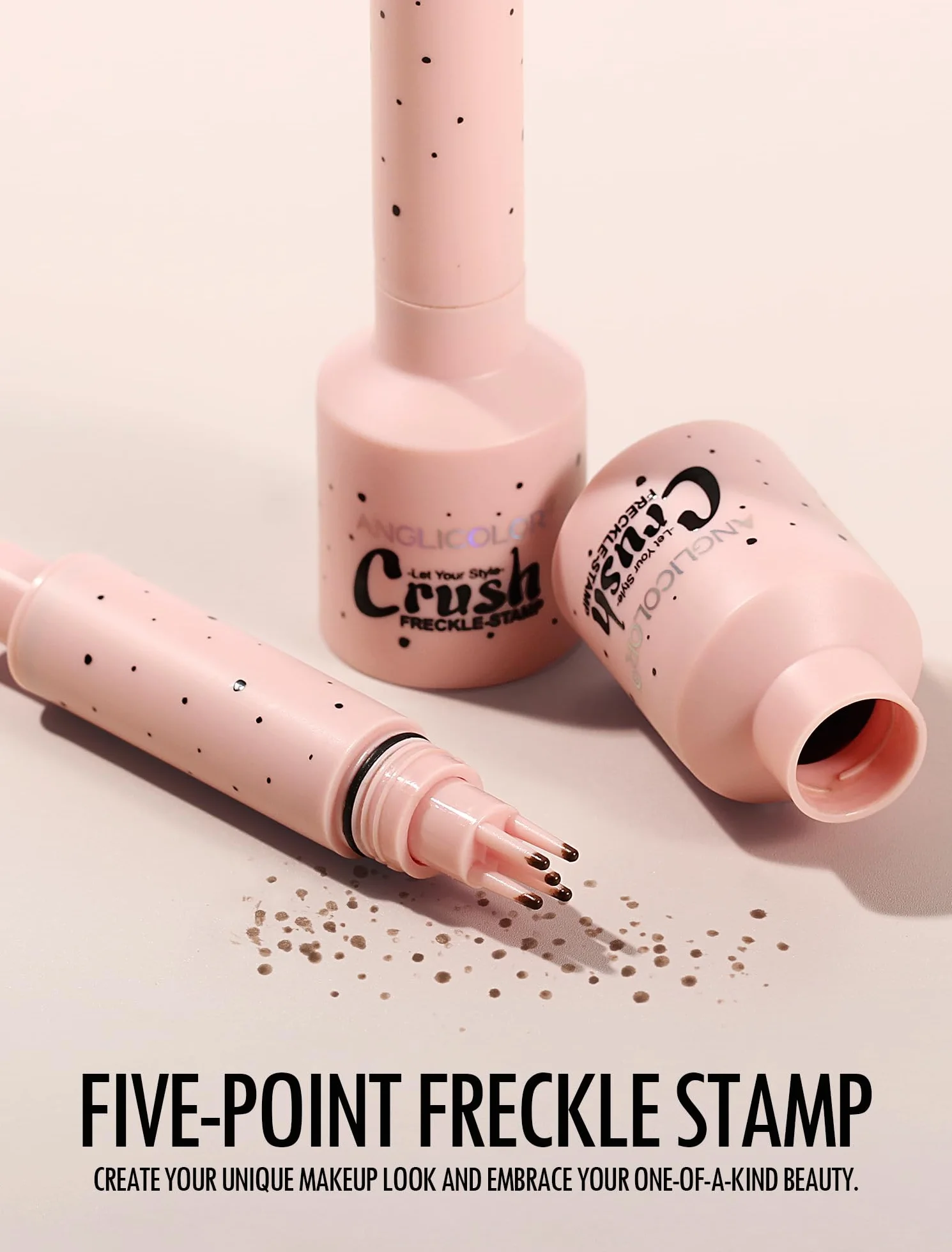 Anglicolor Lentiggini Finte,Freckle Maker,Timbro per lentiggini,lunga durata, impermeabile,a prova di sbavature,facile trucco naturale baciato dal sole, adatto a tutti i tipi di pelle (#02 Medium)