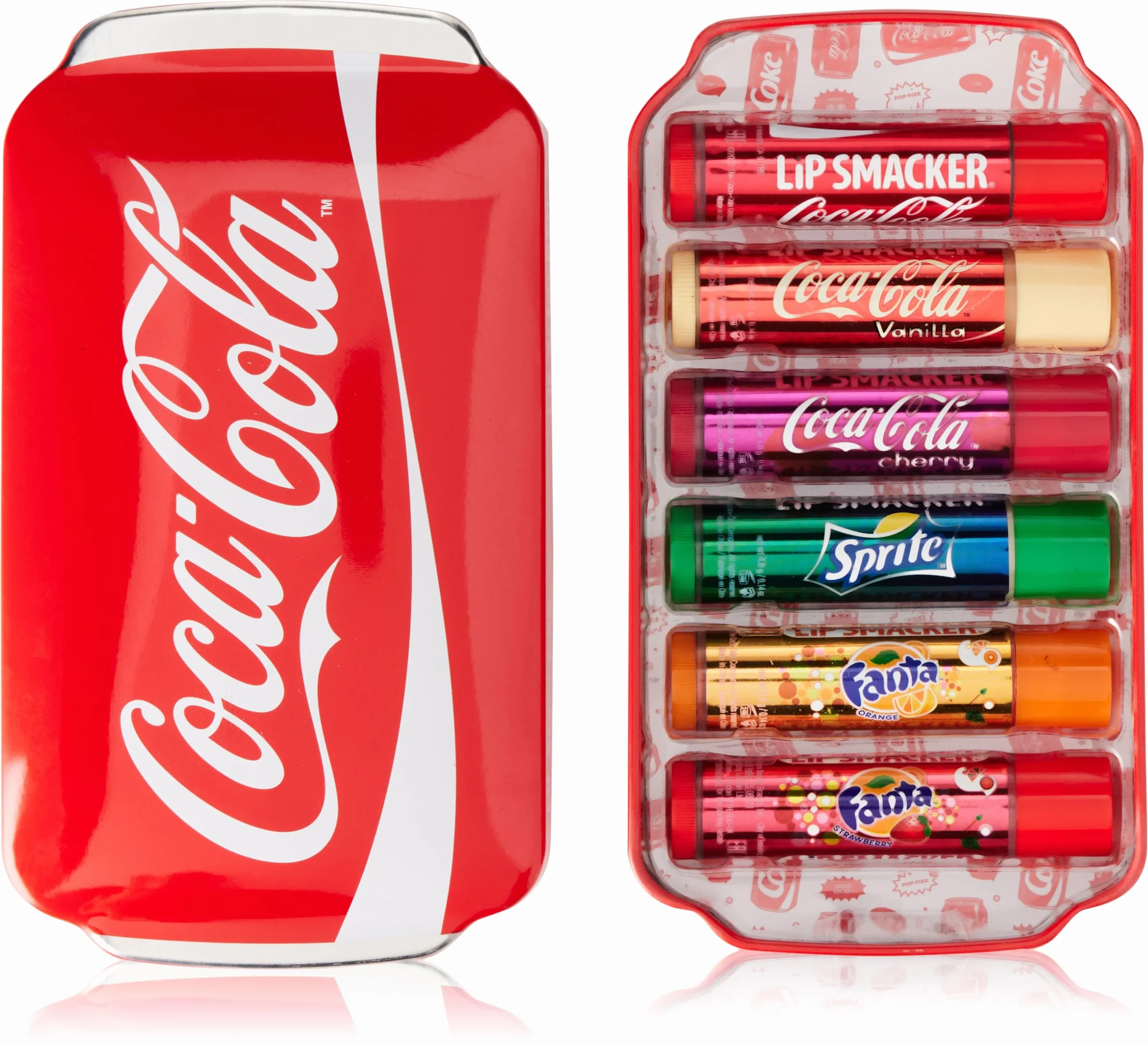 Lip Smacker Balsamo Labbra Idratante Travel Set 6 Gusti Coca-Cola Cherry Vanilla Sprite Fanta Strawberry