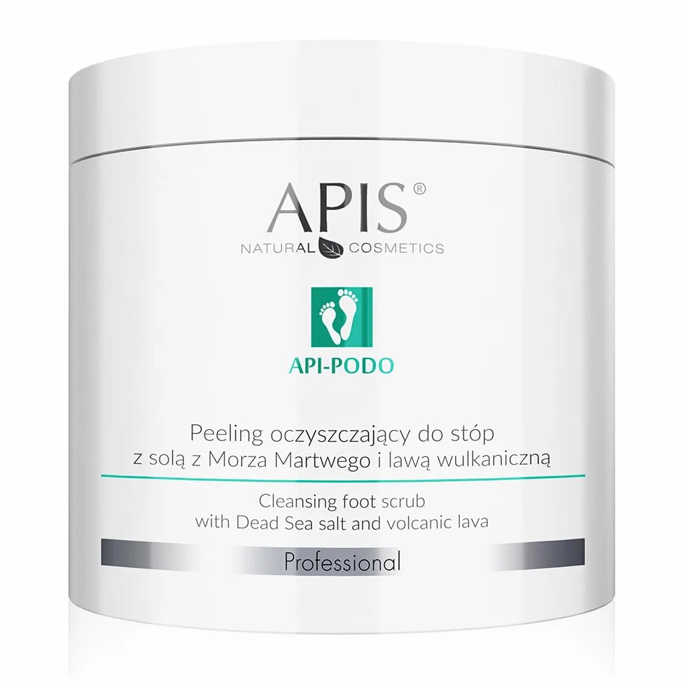APIS API-PODO peeling detergente per piedi con sale del Mar Morto e lava vulcanica | Assistenza podologica | 700 gr