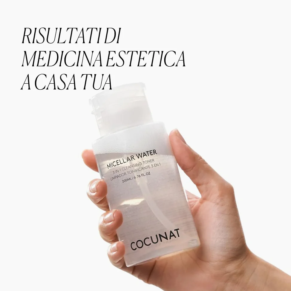 COCUNAT Set Doppia Detersione Acqua Micellare + Schiuma Detox 200+125ml | Duo detergente con Aloe e Lavanda + Schiuma con Hamamelis e Acido Azelaico. Purifica, tonifica e stringe i pori.