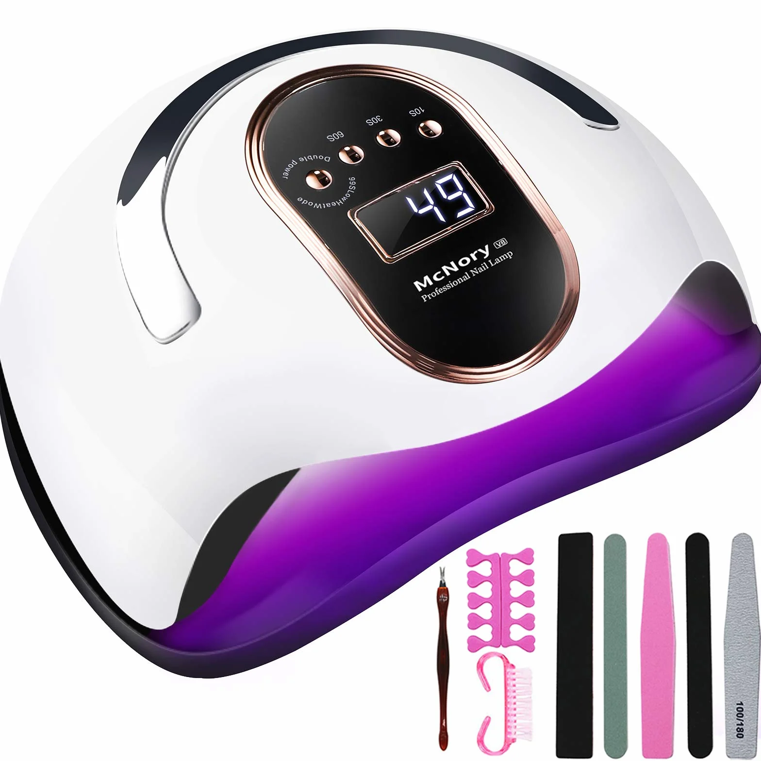 Lampada Unghie UV LED,168W Professionale Fornetto per Manicure/Pedicure Permanente Smalto Semipermanente 4 Timer con 10s/30s/60s/99s Display LED Automatico Sensore