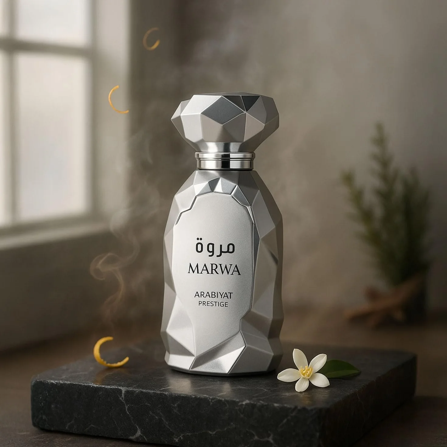 Arabiyat Prestige Marwa Eau de Parfum, 100 ml, argento, profumo da uomo, senza imballaggio, solo in sacchetto, prodotto negli Emirati Arabi Uniti