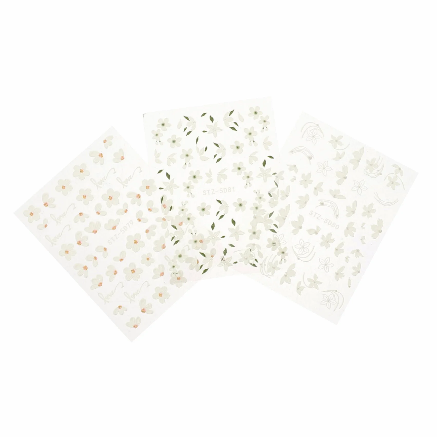 FOMIYES 5 Set Adesivi Unghie Fiori Stickers Decorativi Per Nail Art Facili Applicare Per Decorazioni E Professionali 3 Fogli*5