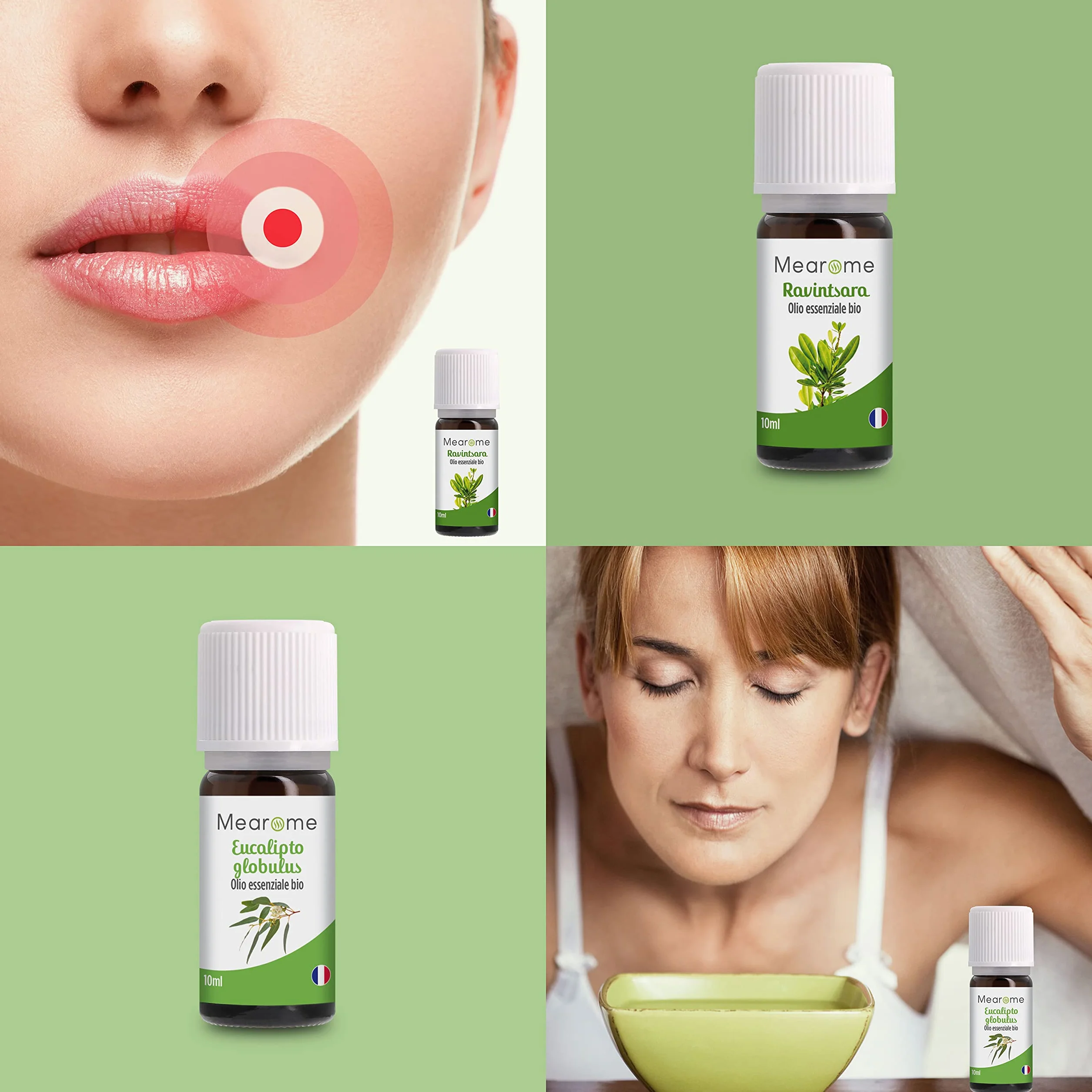 Nutrimea Oli Essenziali Biologici Cofanetto 8x10ml Aromaterapia Lavanda Eucalipto Menta