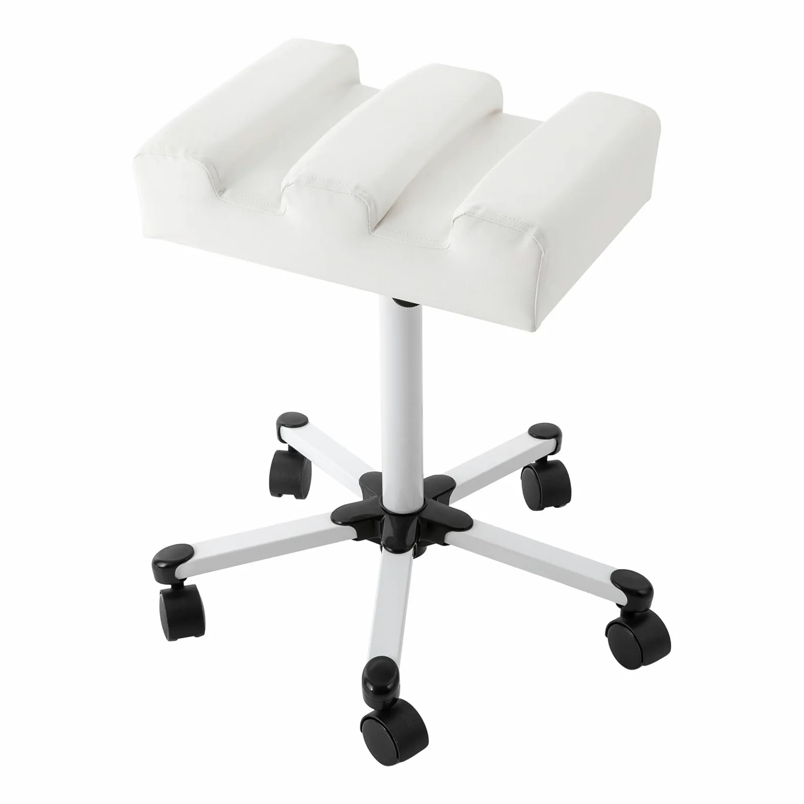 Sgabello Pedicure e Manicure Regolabile con Ruote e Poggiapiedi - Sedia per Bellezza e Salone