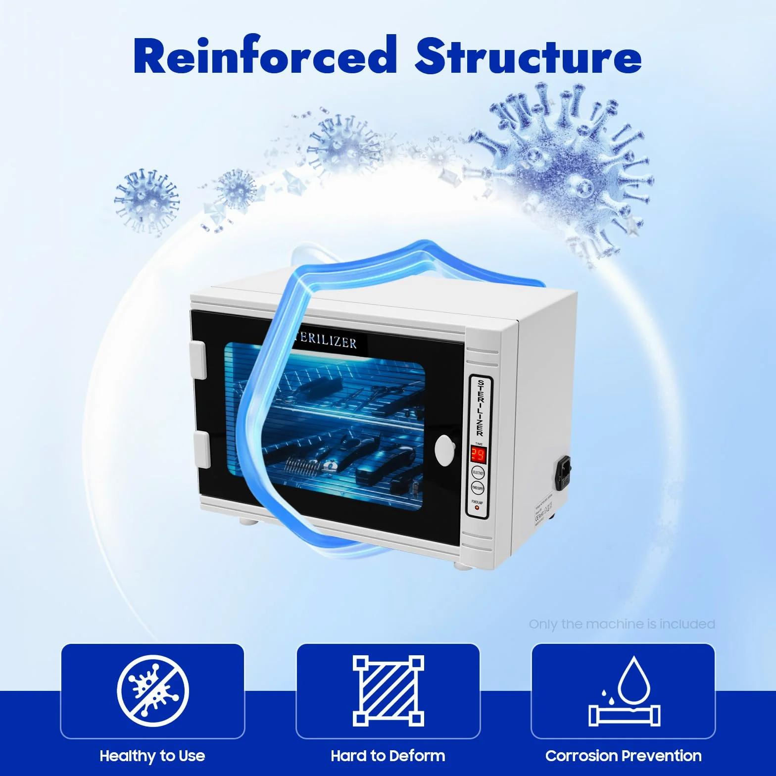 Armadietto per disinfezione UV, sterilizzatore UV con timer, 12 l | Sterilizzatore UV per la disinfezione delle unghie, multifunzione, per cosmetici, pedicure e parrucchieri