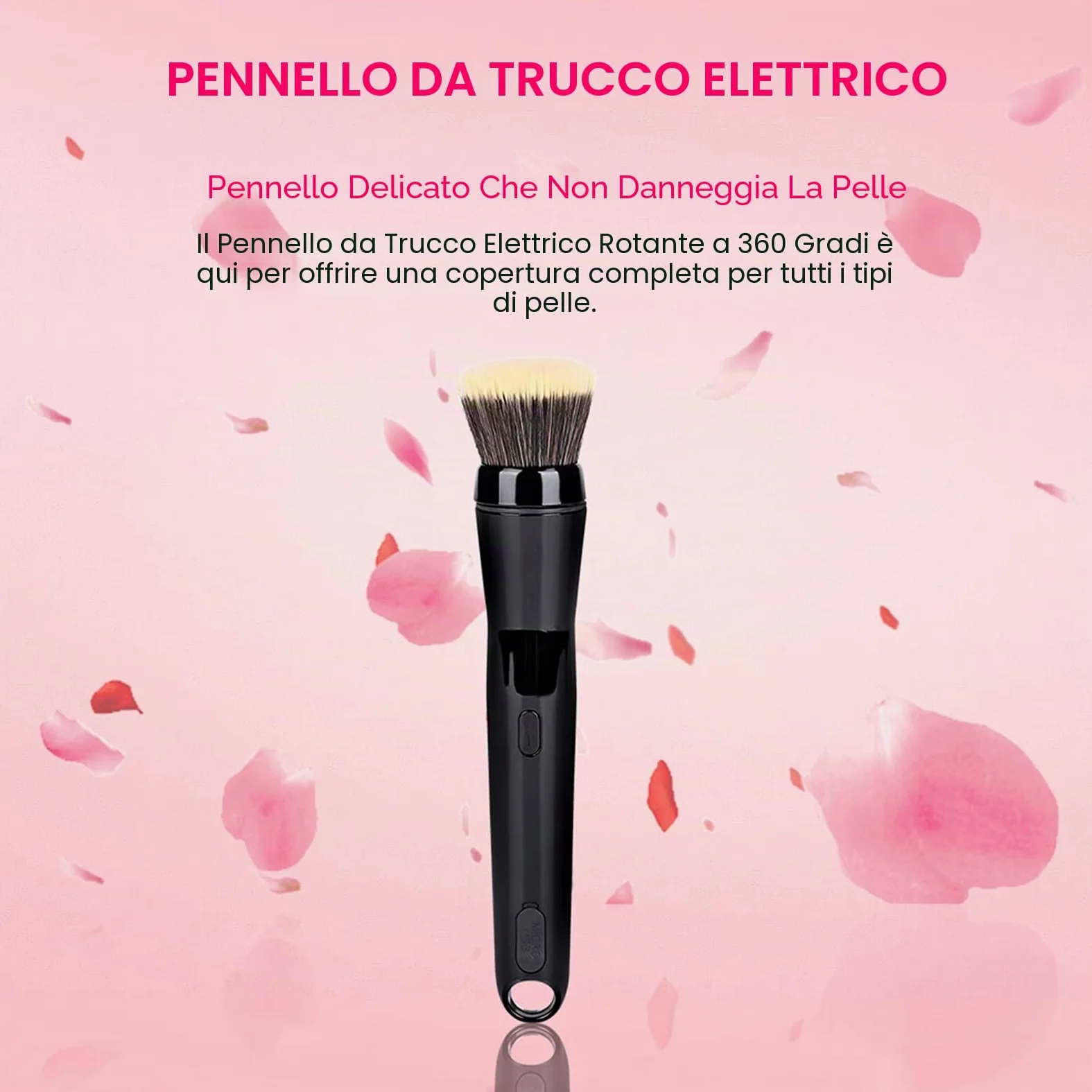 Pennello Elettrico per Trucco Pennello per Trucco Rotante Automatico con Testine per Fondotinta e Fard per Trucco a Base di Crema Liquida in Polvere per Tutti i Tipi di Pelle