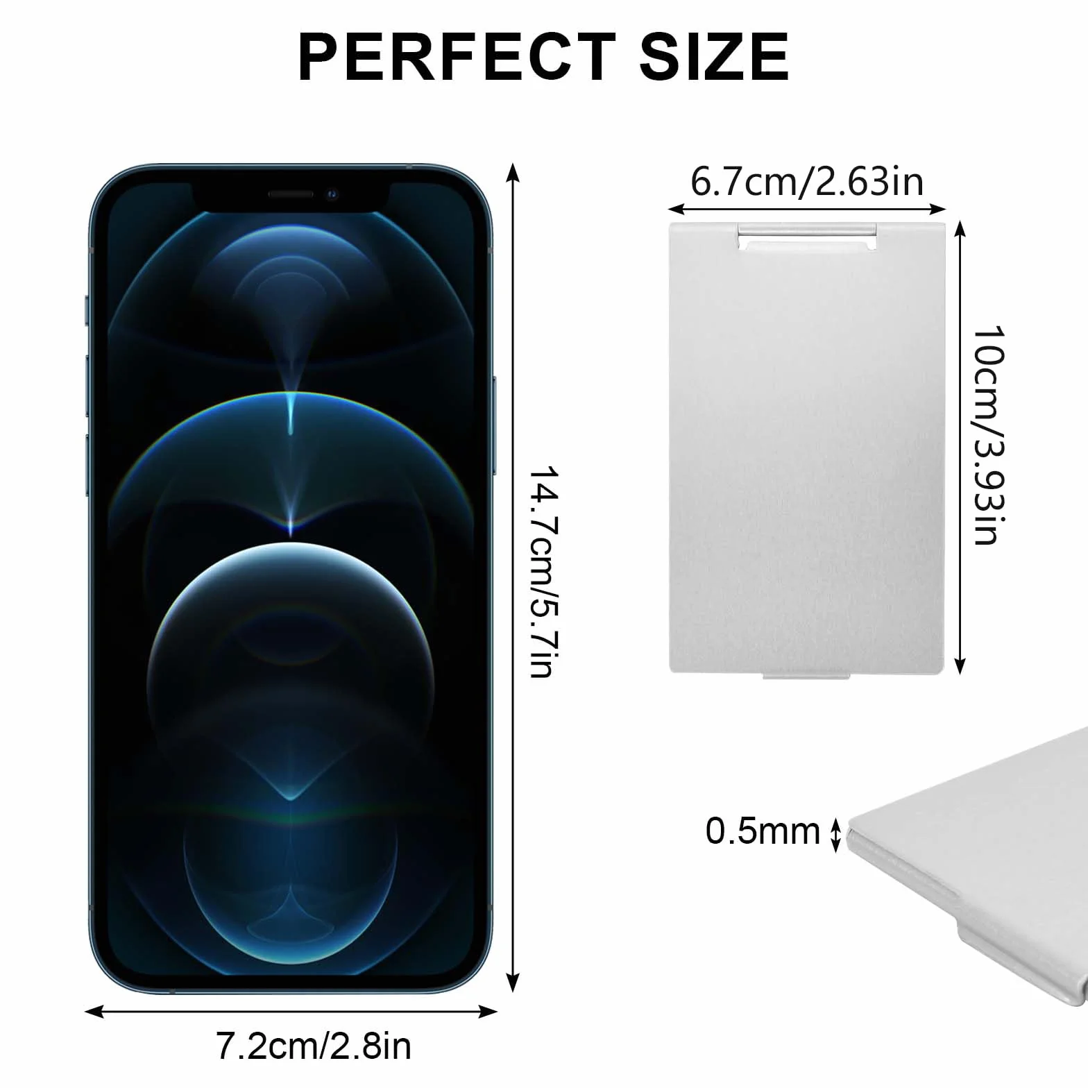 Colexy Specchio a Mano 10x7 cm Pieghevole Tascabile Cosmetico Portatile