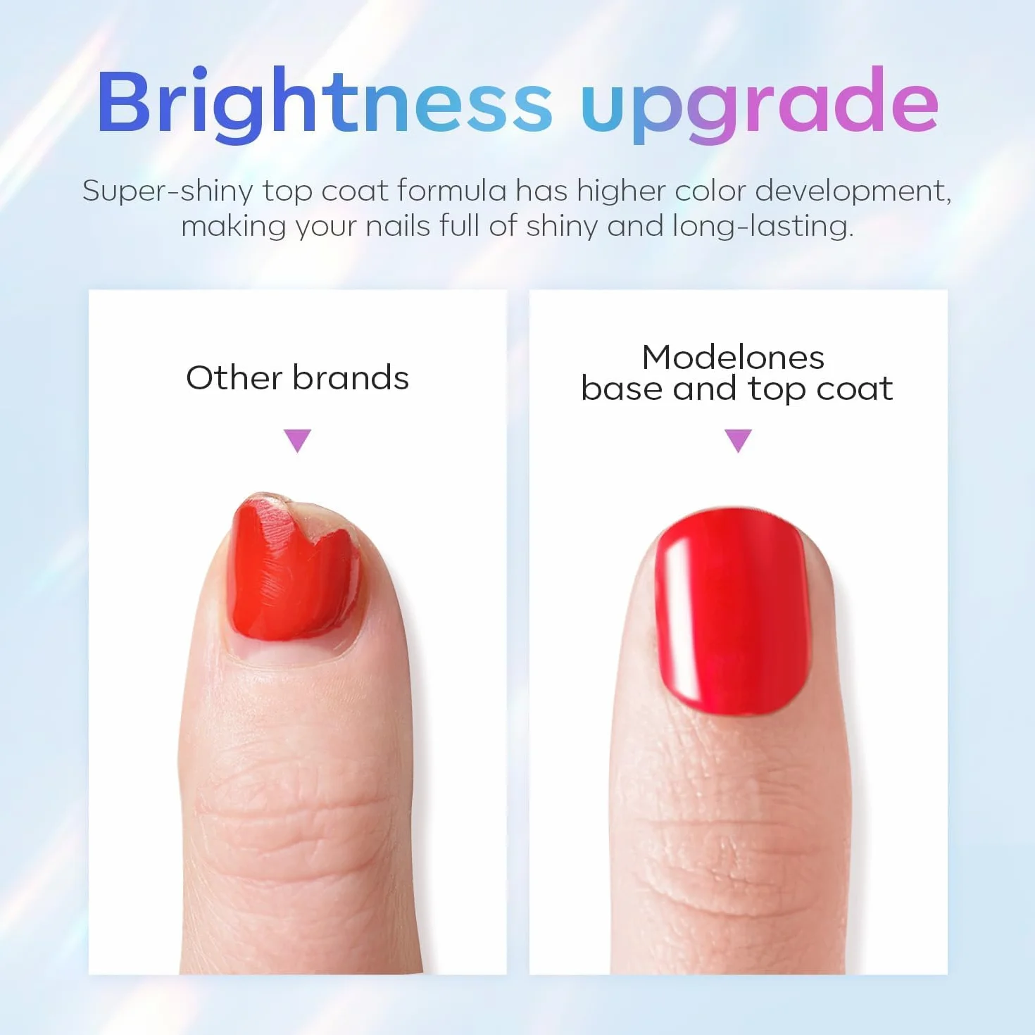 Modelones Base e Top Coat Semipermanente per Unghie 2 x 10ml Soak Off UV LED Manicure Kit