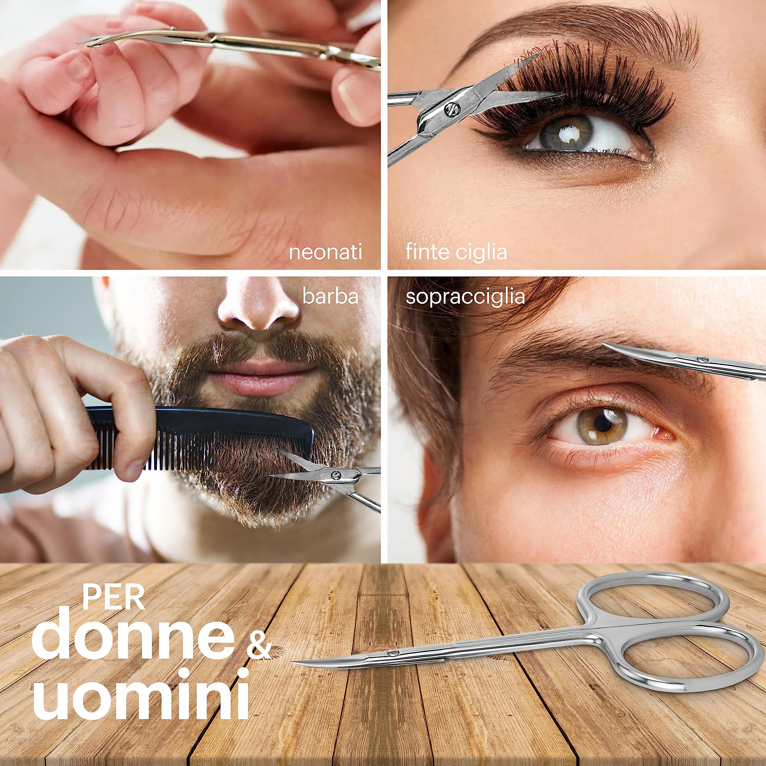 Forbici per Cuticole in Acciaio Inox Professionale Lama di Precisione Manicure Pedicure