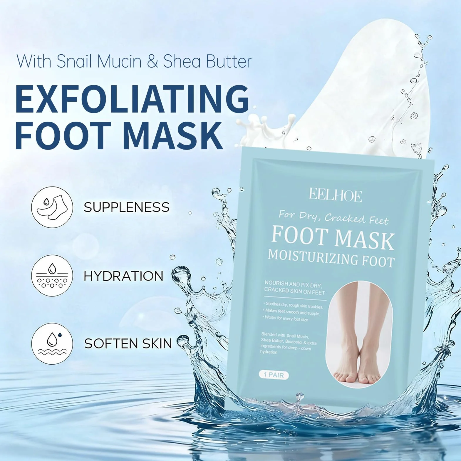 5 paia Maschera Esfoliante Piedi,Peeling Piedi,Idratante,Secchi e Screpolati,con Strumenti Pedicure per Uomo e Donna