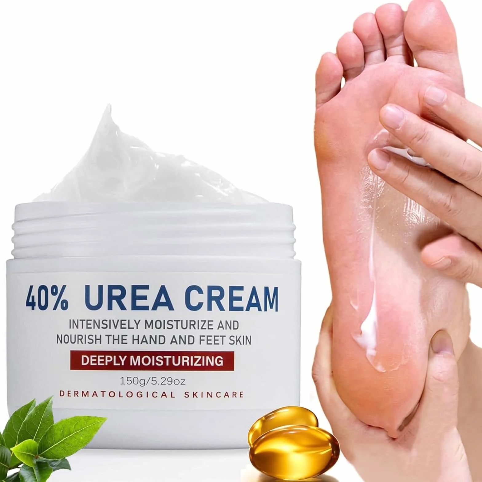 Crema Piedi Urea 40%, 150g Crema Talloni Screpolati, Cream per Piedi e Mani e Screpolati Rimozione e Ammorbidimento Dei Calli, per Piedi, Mani, Talloni, Gomiti, Unghie e Ginocchia
