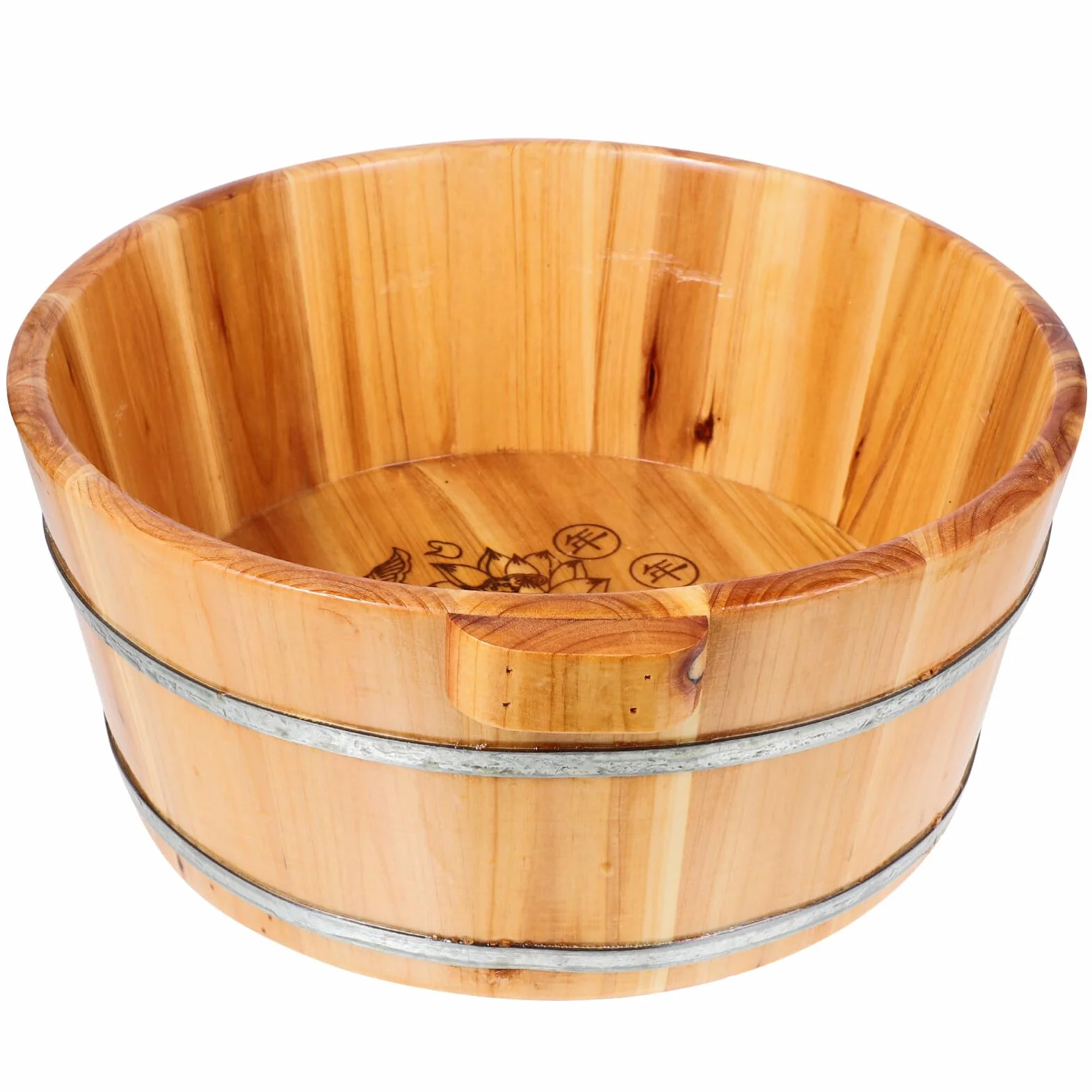 Ipetboom Secchio Per Pediluvio In Legno 36 Cm Pediluvio In Legno Per Immergere I Piedi Ciotola Pedicure Spa Massaggio Piedi Pedicure Barile Bacino Rotondo Vasca