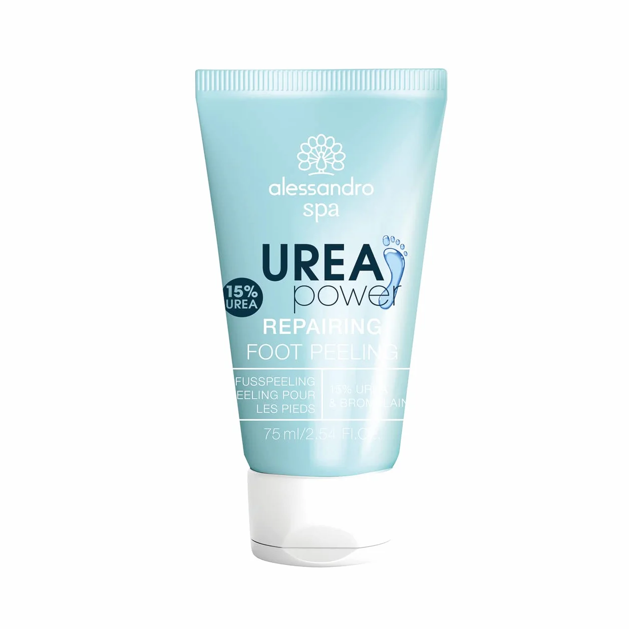 alessandro SPA Repairing Foot Peeling – Peeling enzimatico con 15% UREA & BROMELAIN – Delicato peeling del piede enzima per la formazione di calli