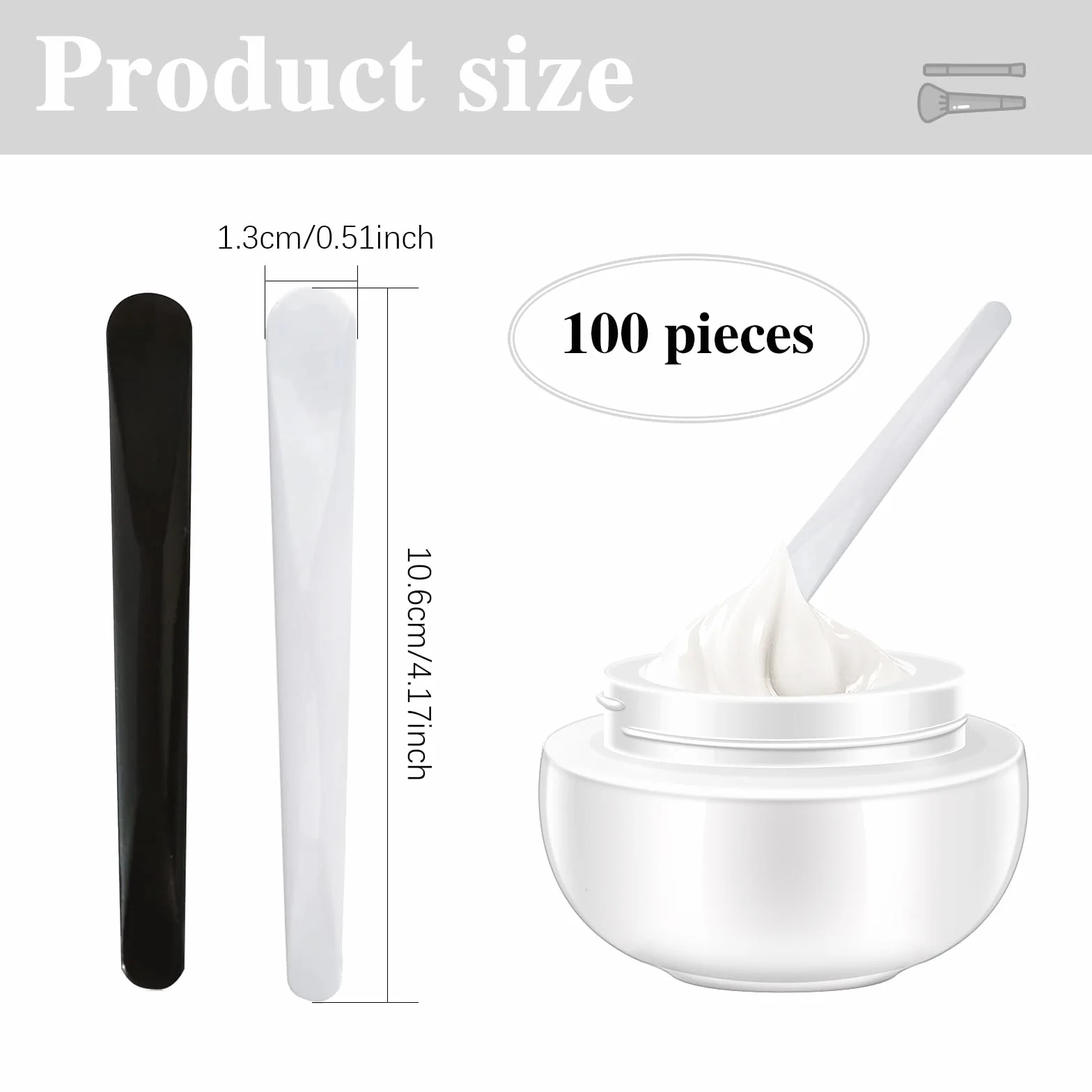 Spatola Cosmetica, Spatola per Crema Viso da 100 conteggi, spatola plastica Trucco, tavolozza per Crema Viso, Mini spatola, Adatta per miscelare e campionare lozione idratante