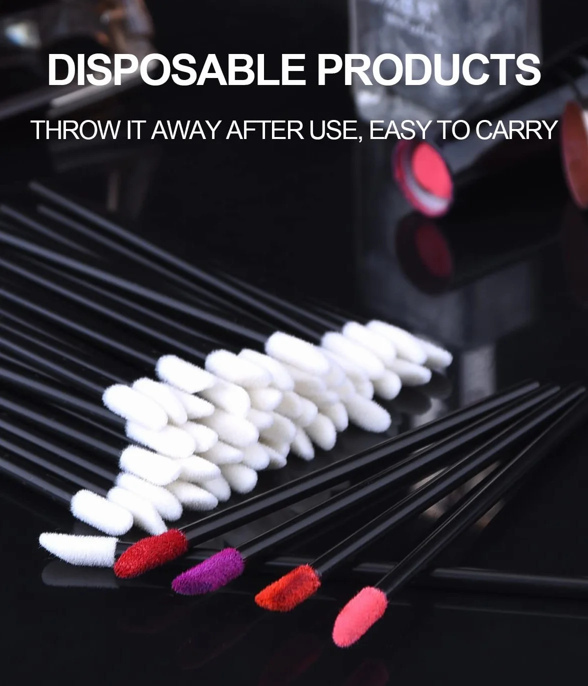 200 pezzi pennello labbra make up, WeddHuis scovolini mascara monouso pennello trucco correttore ciglia sopracciglia, Kit di strumenti di bellezza per applicatore