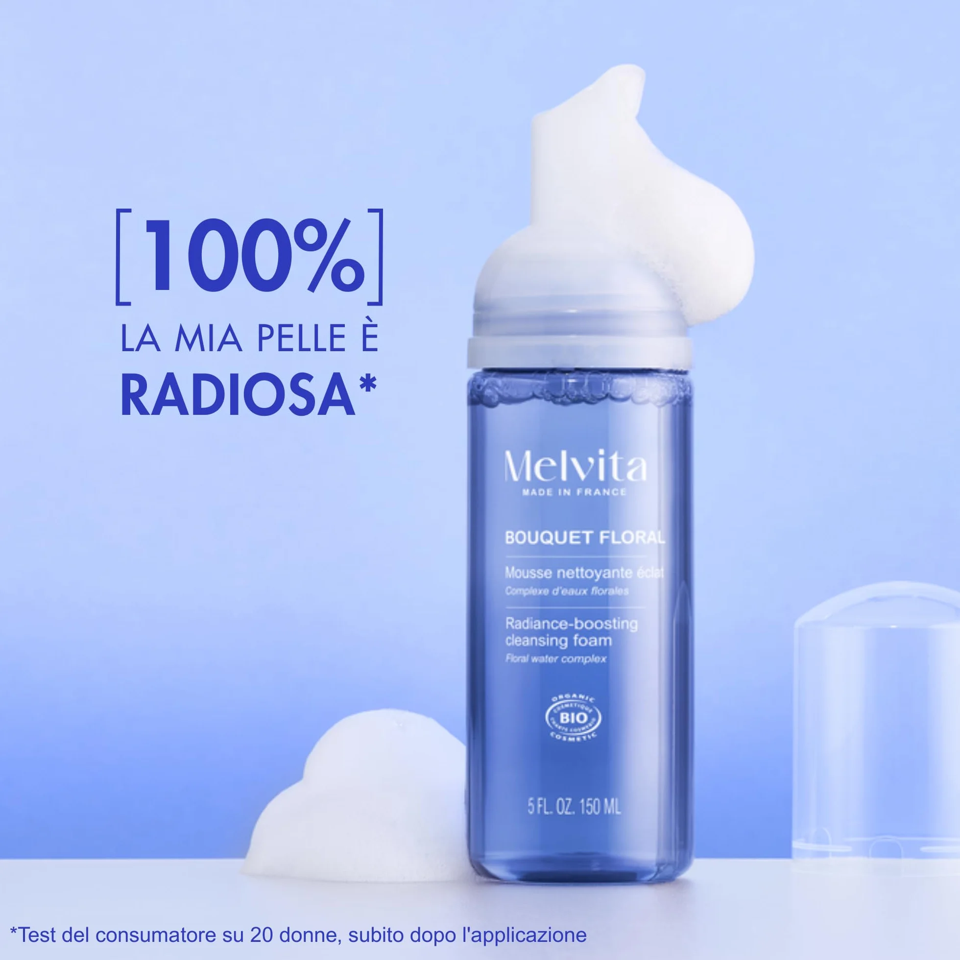 Melvita - Bouquet Floral - Mousse detergente viso delicata e leggera