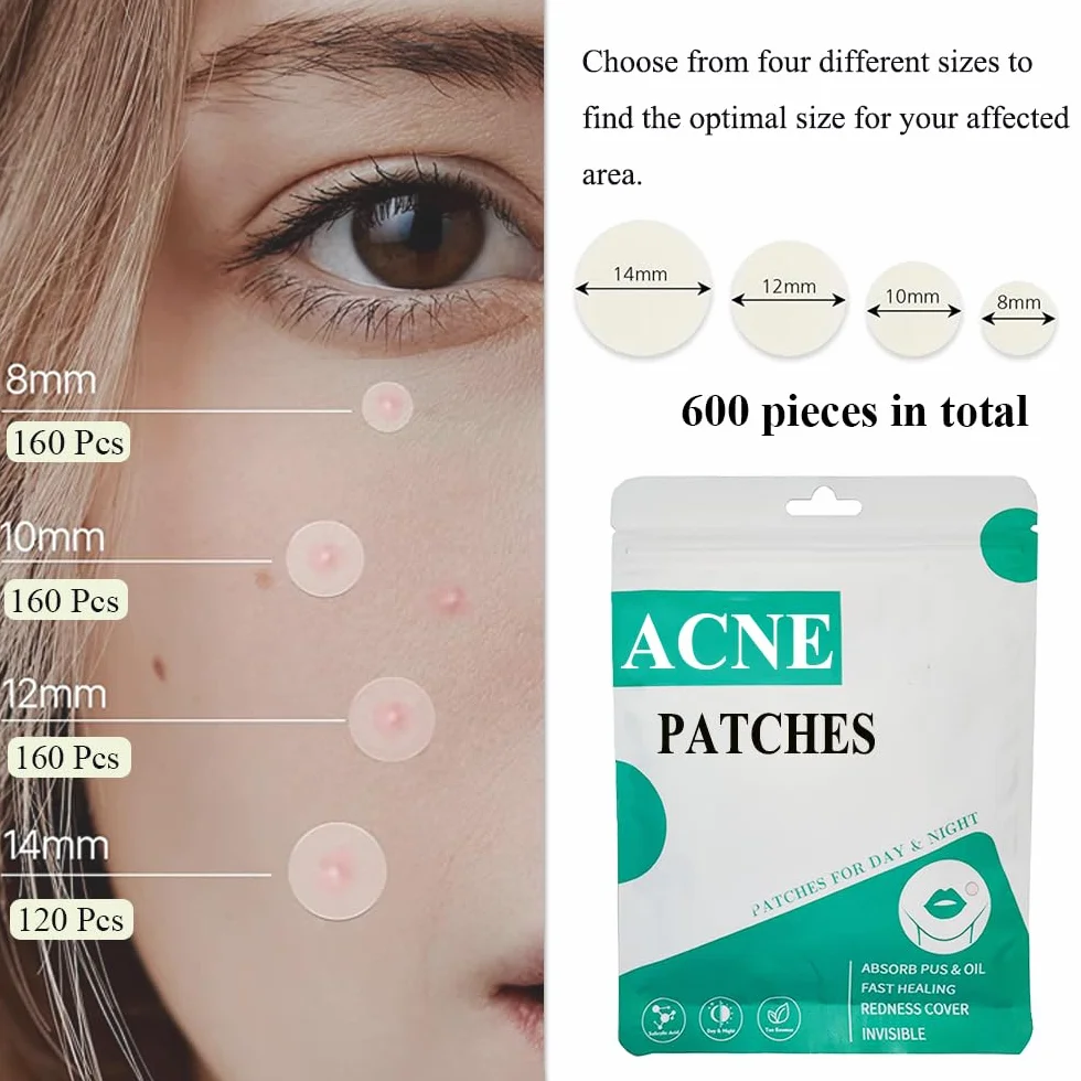 300 Pezzi Cerotti Brufoli Pimple Patch Brufoli Invisibili Idrocolloide Acne Pimple 2-In-1 Cerotti Per Brufoli con Olio Dell'Albero Del Tè Giorno e Notte Impermeabili e Traspiranti Patch Brufoli