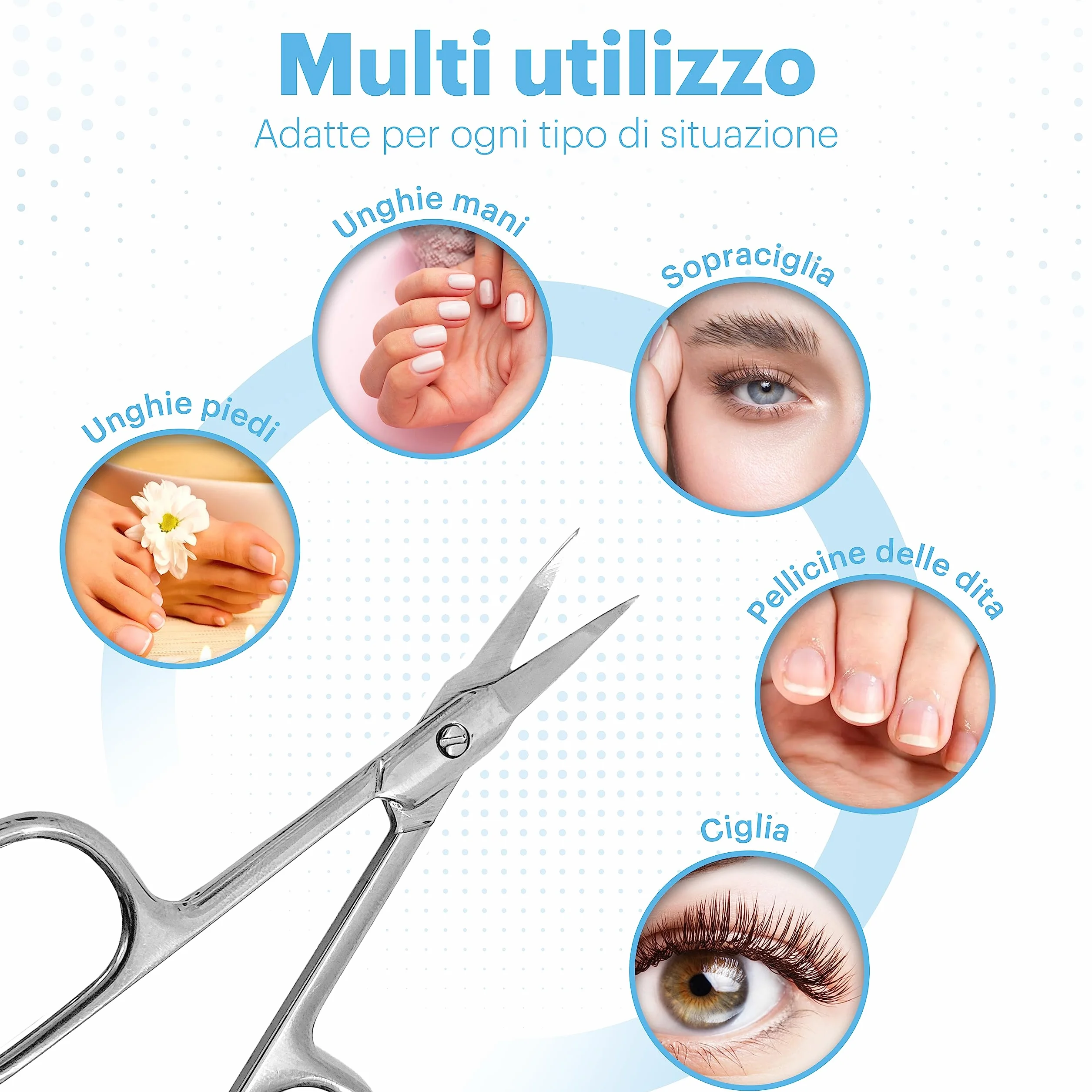 Forbici per Cuticole in Acciaio Inox Professionale Lama di Precisione Manicure Pedicure