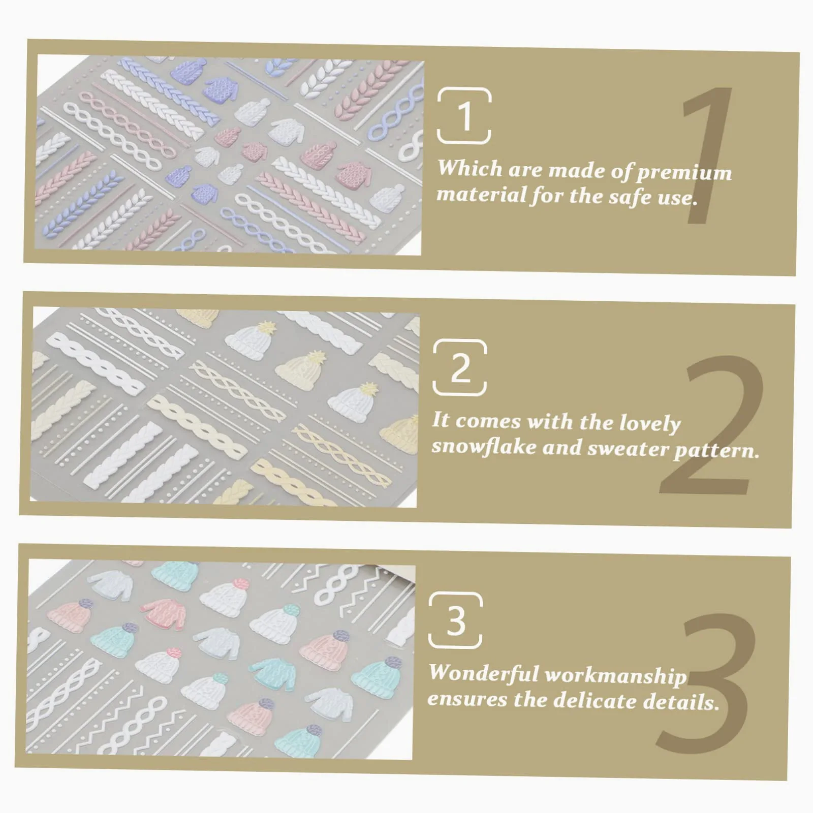 Healvian 12sets Adesivi Unghie Natalizi Con Motivi Di Maglione e Fiocchi Di Decorazioni Per Nail Art Perfetti Per Donne e Ragazze Stile Unico e Creativo Materiale Resistente e Alta