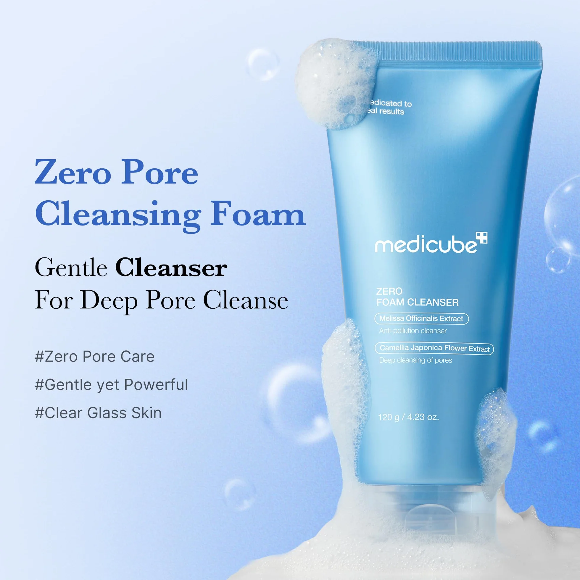 medicube Detergente Zero Foam Per Pelli Sensibili, Per Il Controllo Del Sebo, L'Equilibrio Dell'Umidità E La Riduzione Dei Pori, Korean Skincare 120 Fl Oz (Confezione Da 1), Foglie Di Clorogalum