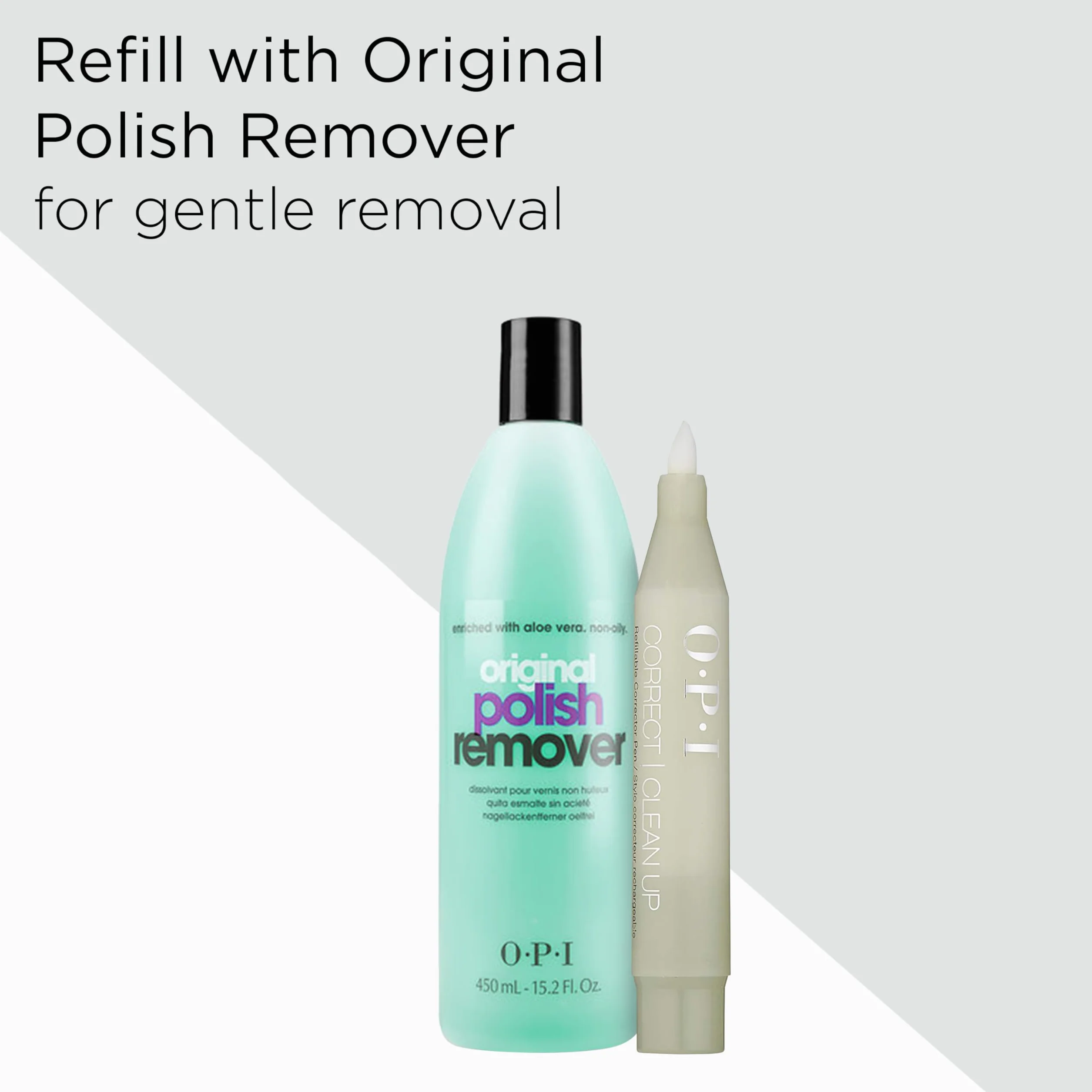 OPI Correct & Clean Up Pen, Penna Correttore, Rimuove le Sbavature di Smalto, Ricaricabile, 4ml