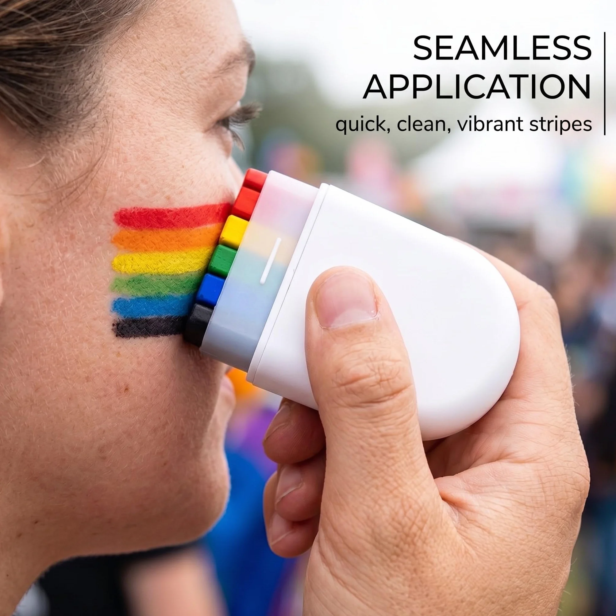 3 Pezzi 6 Colori Penna Pride,Per Feste Arcobaleno,Arcobaleno Penna,Pride Accessori Vernice Per Sfilate E Feste,Lgbt Trucco Con Bandiera Arcobaleno(A)