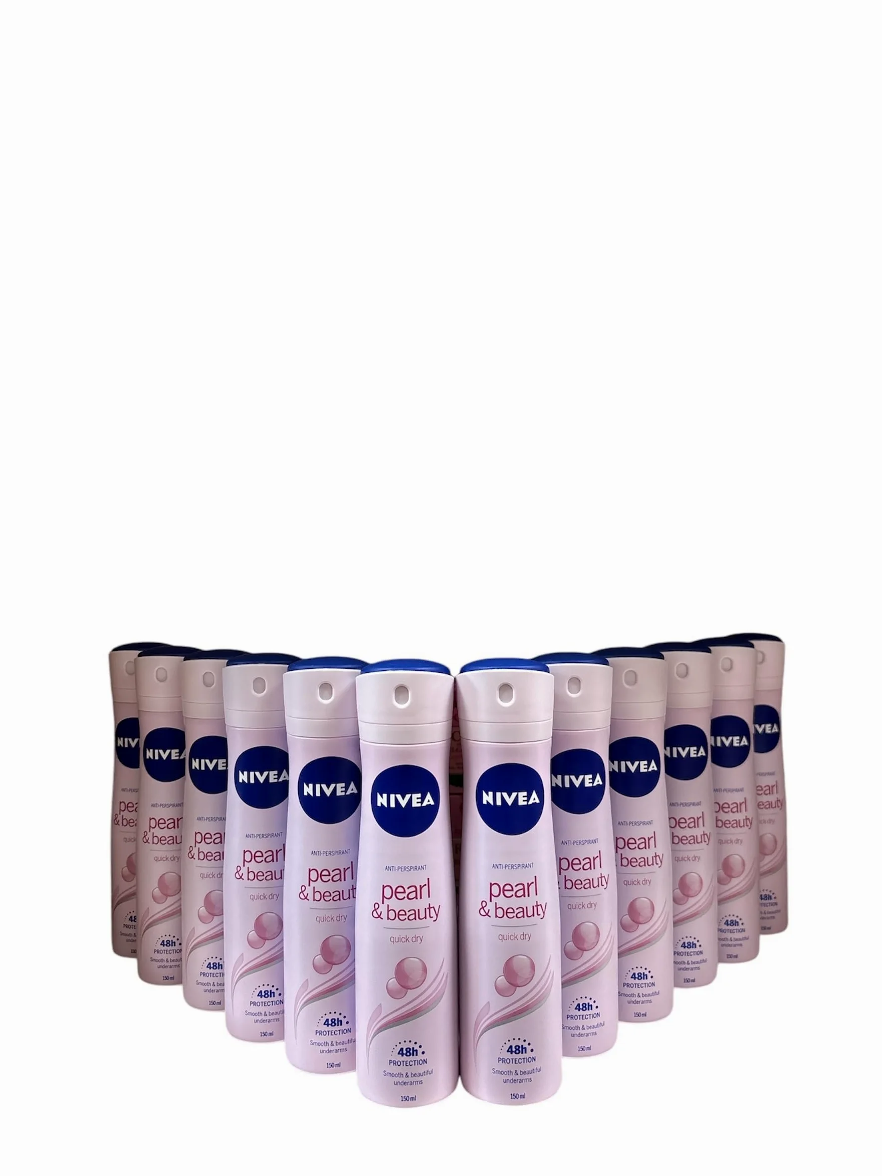 NIVEA Deodorante Spray da Donna Pearl & Beauty, Confezione da 12 (12 x 150 ml), Antitraspirante con Estratti di Perle, Protezione 48 Ore