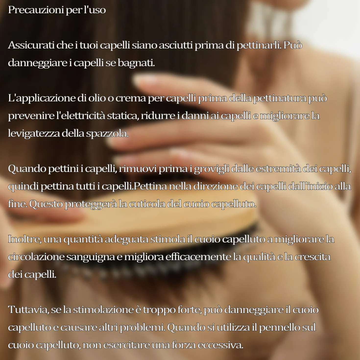 Spazzola per Capelli Professionale Setole di Cinghiale Manico in Bambù Pettine a Coda di Metallo