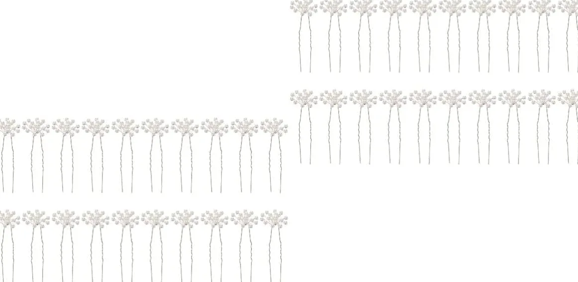 Forcine for capelli ， Fermagli for capelli for donna ， 40 pezzi Copricapo Spose Elegante Forcella Capelli Spilla da sposa Accessorio Ragazze Perle Chic Updo Chignon Gypsophila Damigelle d'onore Fiore