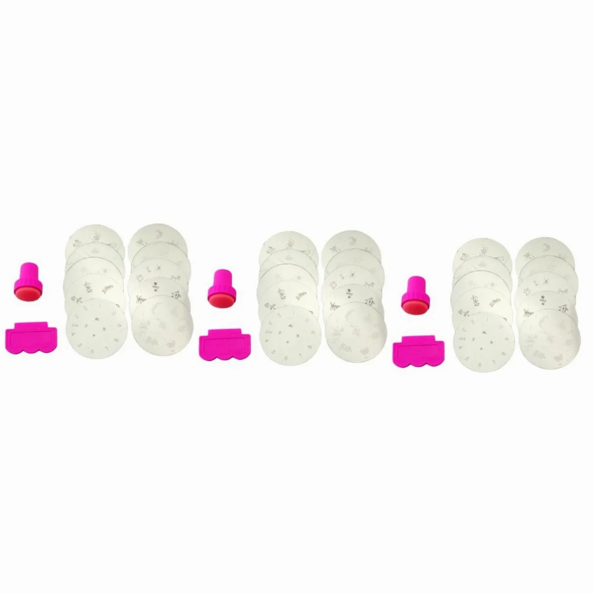 FRCOLOR 30pezzi Piastre Per Nail Art Kit Stamping Per Manicure Con Stamper e Raschietto Design Unici e Creativi Per Unghie Materiale Metallico e Compatte