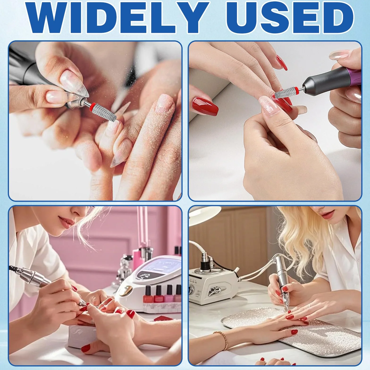 Punta per fresa per unghie 5 in 1 3/32" in carburo professionale per manicure e pedicure