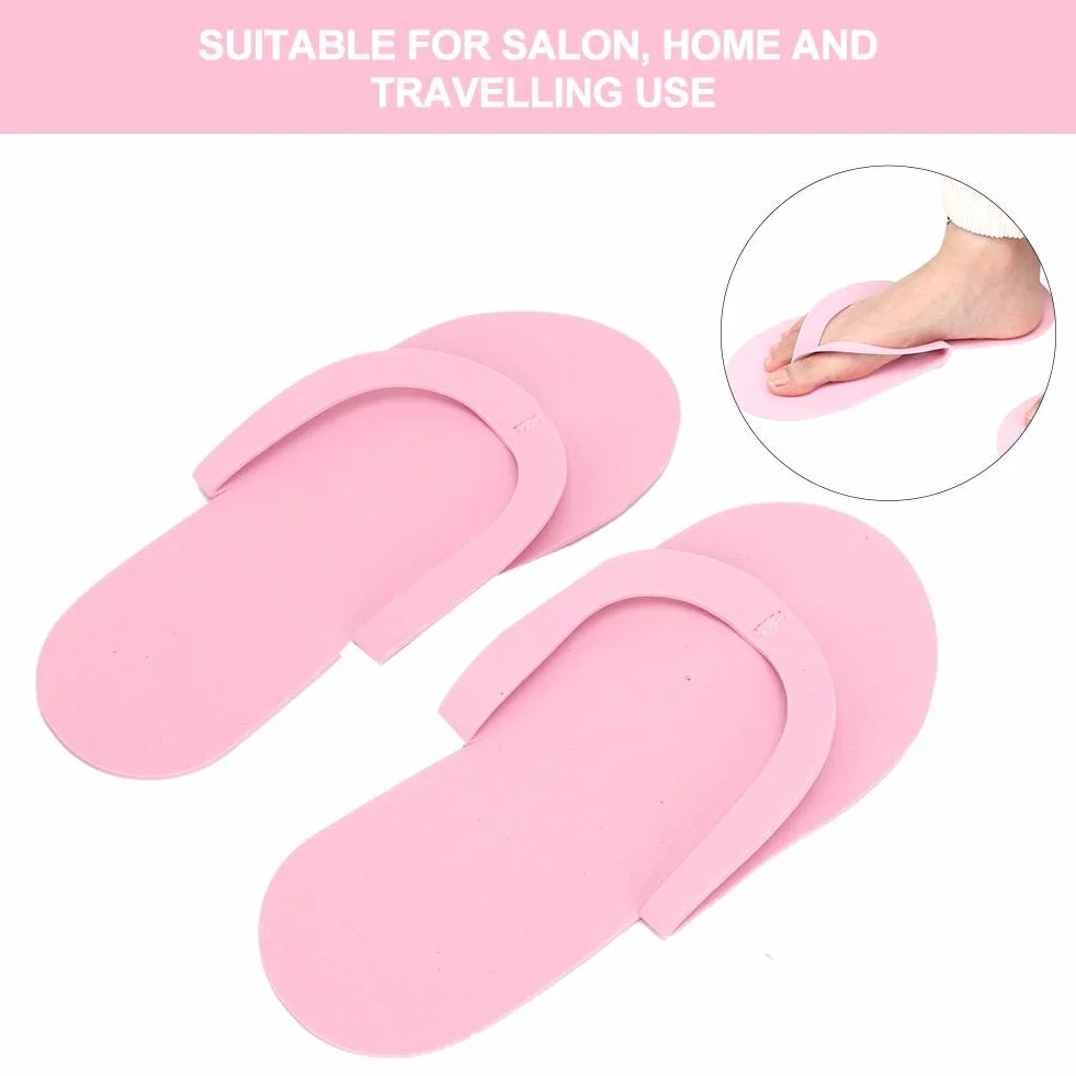 12 paia di infradito usa e getta, infradito spa, pantofole monouso per pedicure infradito nail art pantofole portatili spessore 3 mm per hotel centro spa viaggio al coperto 42(Rosa)