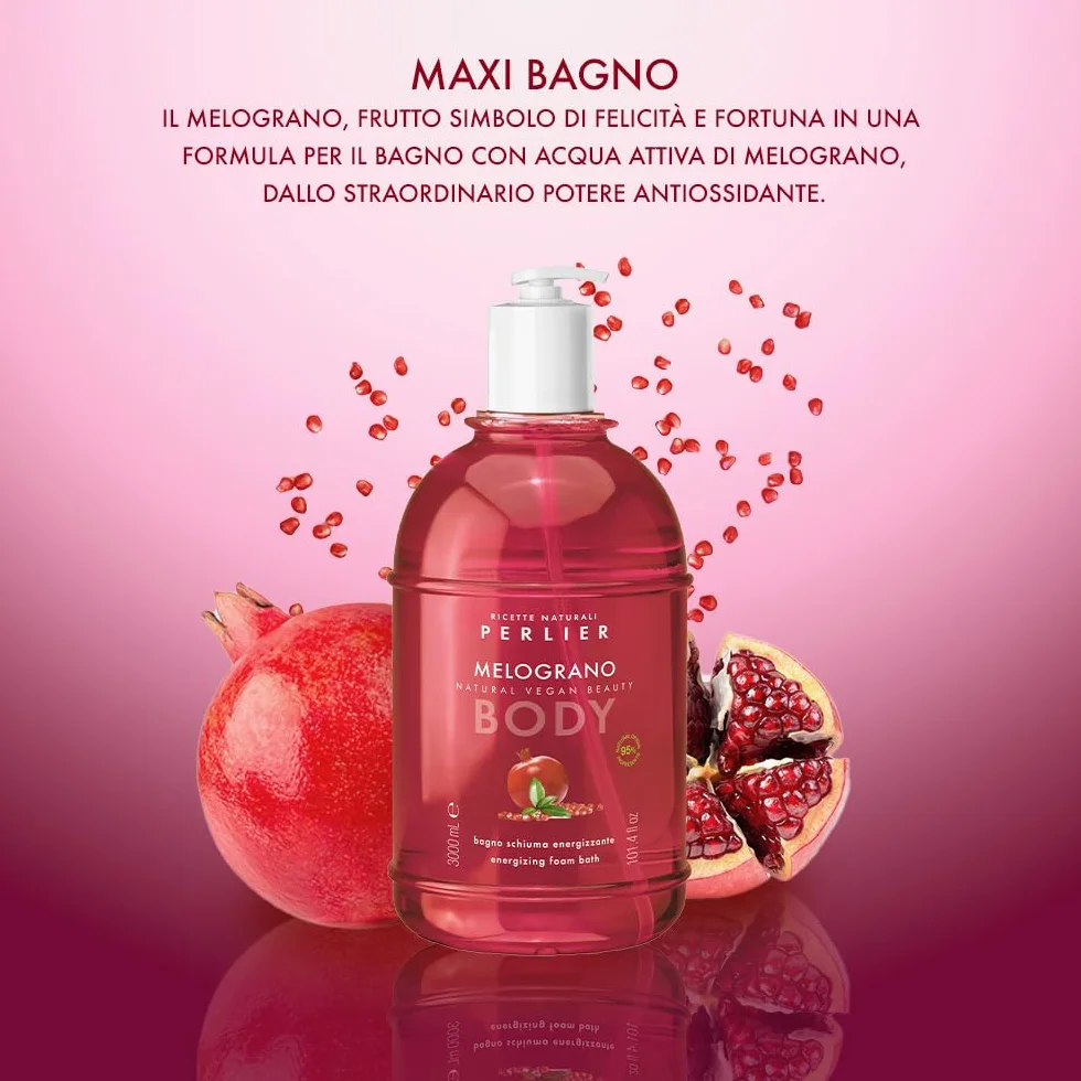Perlier Melograno Bagno Schiuma Energizzante - 3000 ml con dosatore
