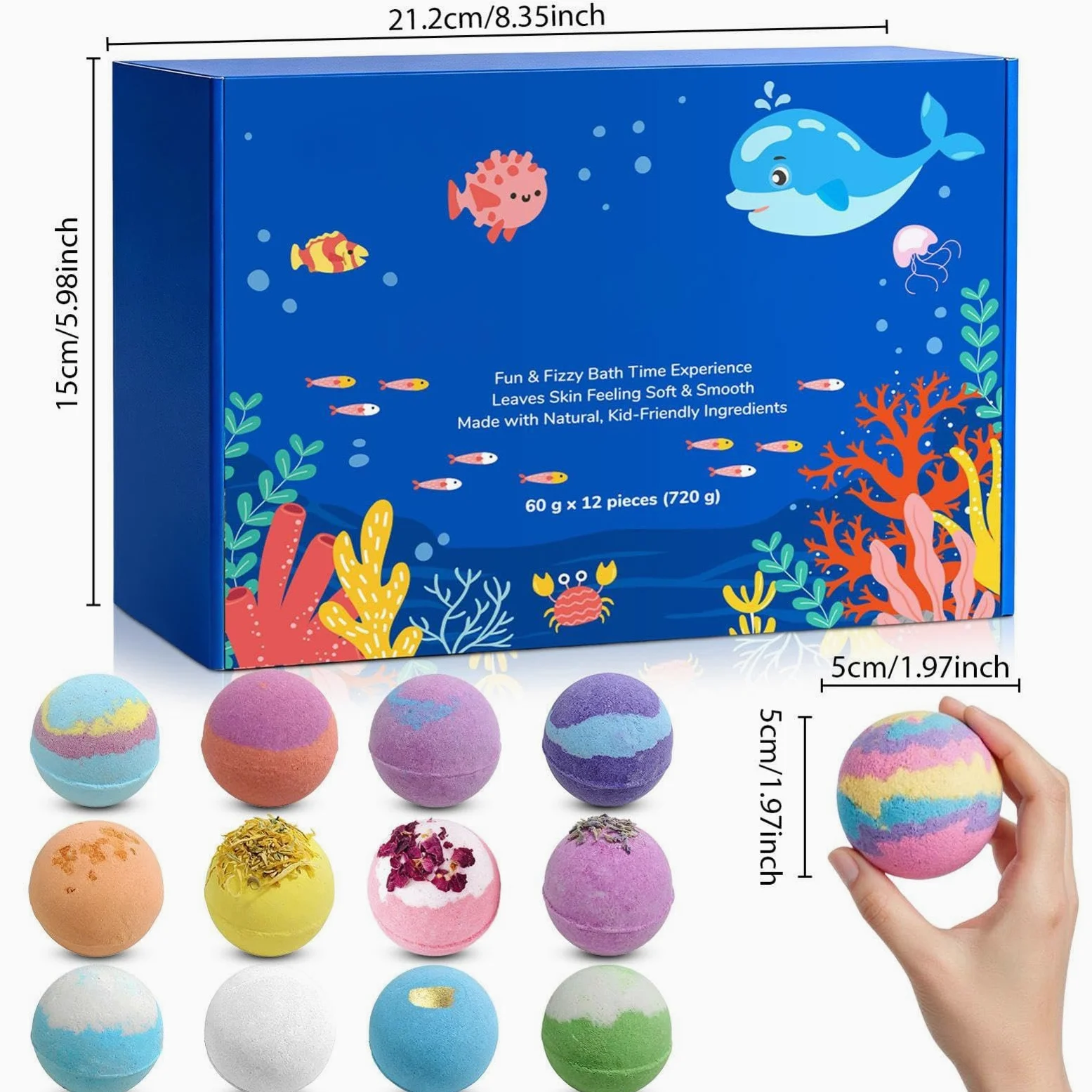 Bagnoschiuma Effervescente Con Sali da Bagno Profumati e Giocattoli | 12 Bagni Schiuma per Bambini Ideale per Donna Mamma Moglie Uomo Nonna Ragazza Giovani Famiglia Casa