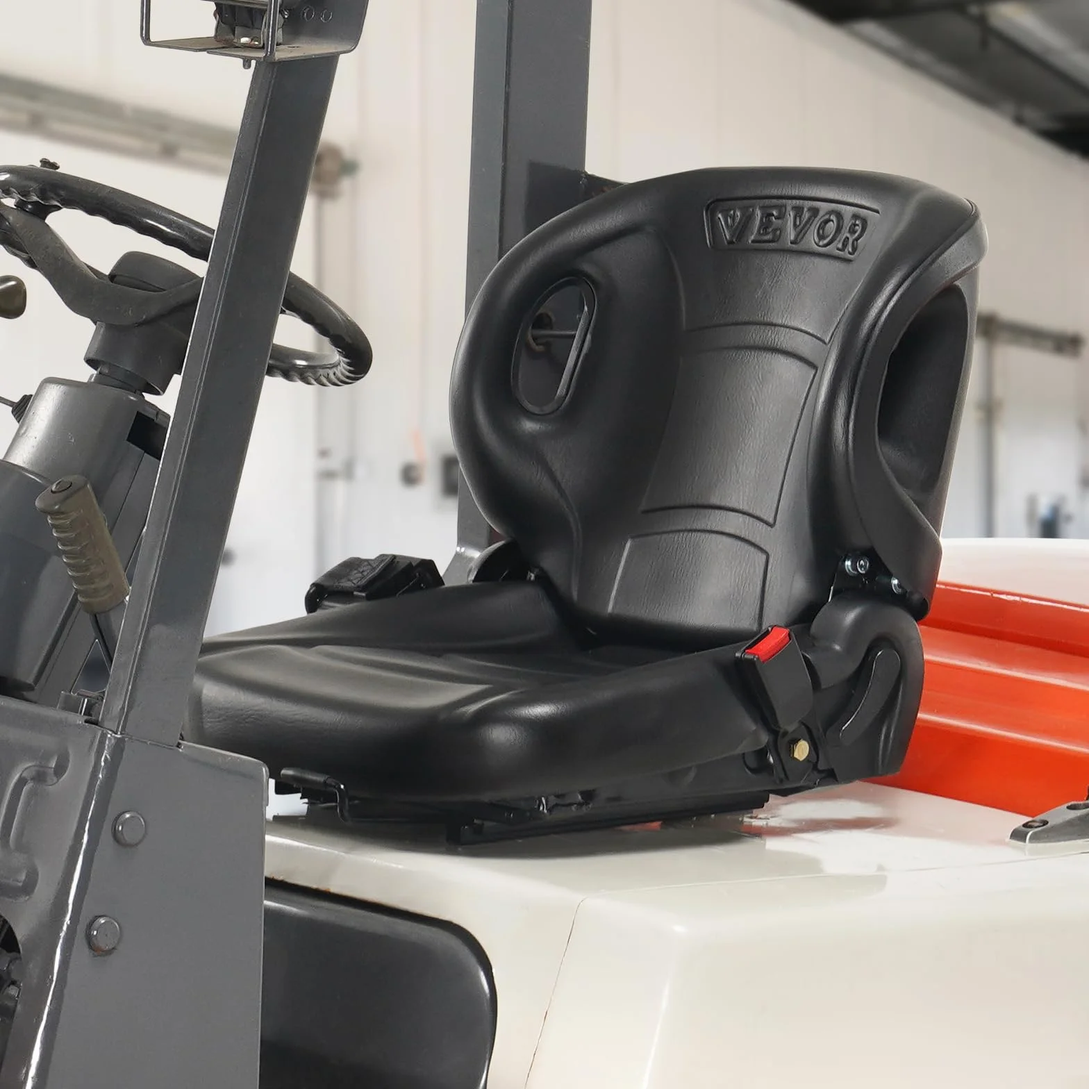 VEVOR Sedile Universale per Carrello Elevatore Coprisedile con Schienale Regolabile 160-340mm