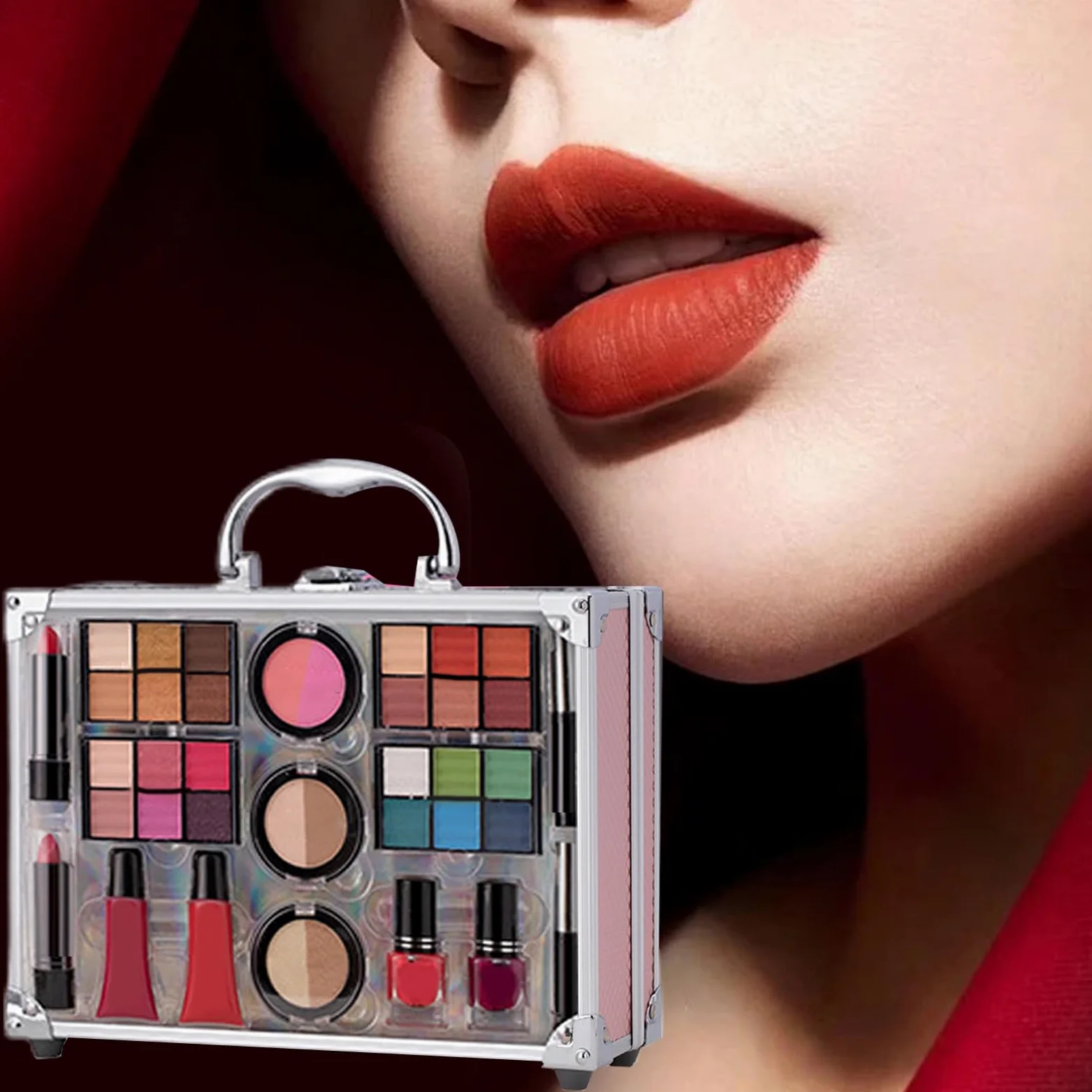 Kit Trucco Completo Ombretto Rossetto Fard Impermeabili per Trucco | kit di trucco per principianti per Casa, Viaggio, Vacanza, Viaggi d'Affari, Performance sul Palco, Eventi, Feste, Uscite