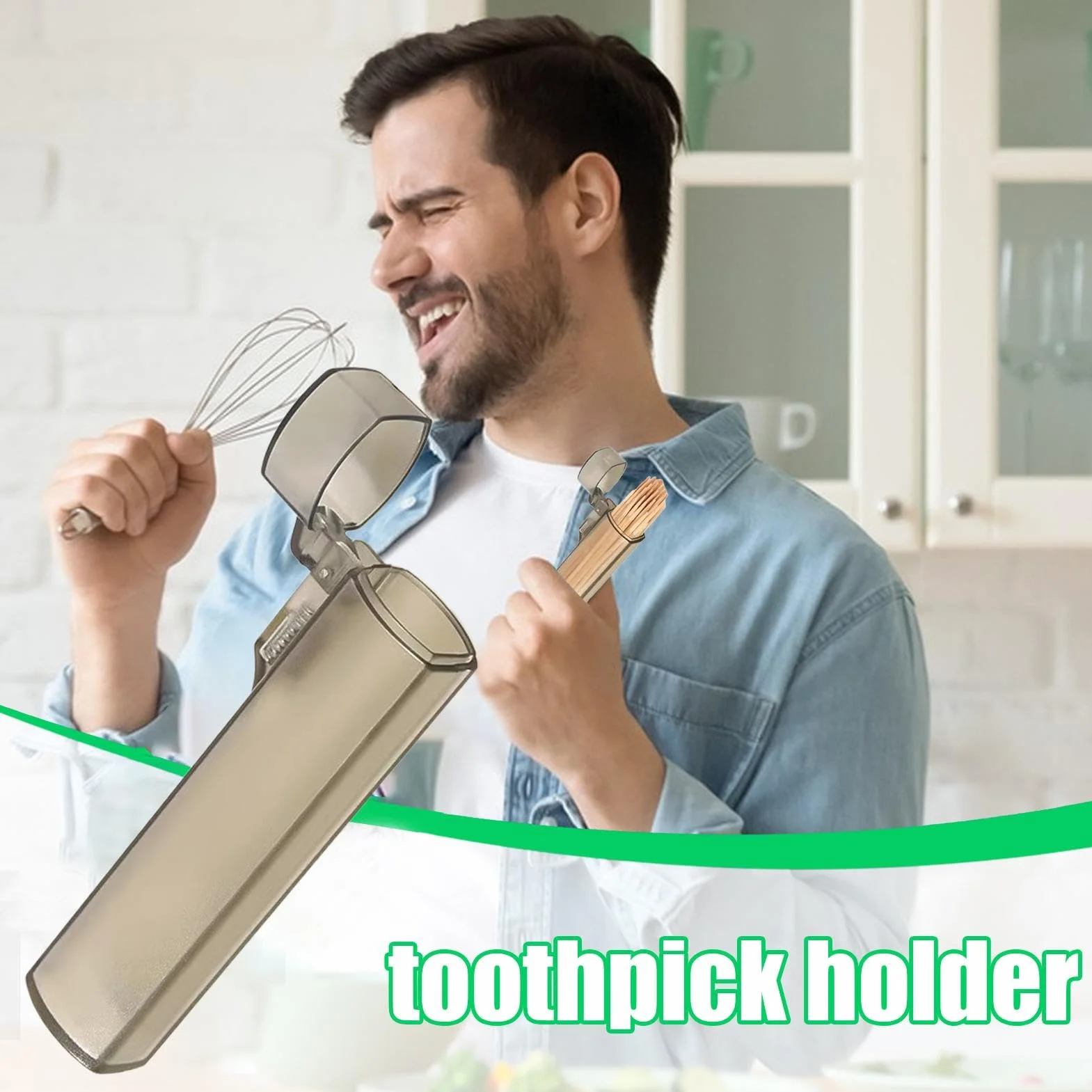 Porta stuzzicadenti da borsetta | Custodia portatile da viaggio per stuzzicadenti, trasparente, leggera, contenitore per stuzzicadenti con coperchio, per esterni, cucina e ristoranti