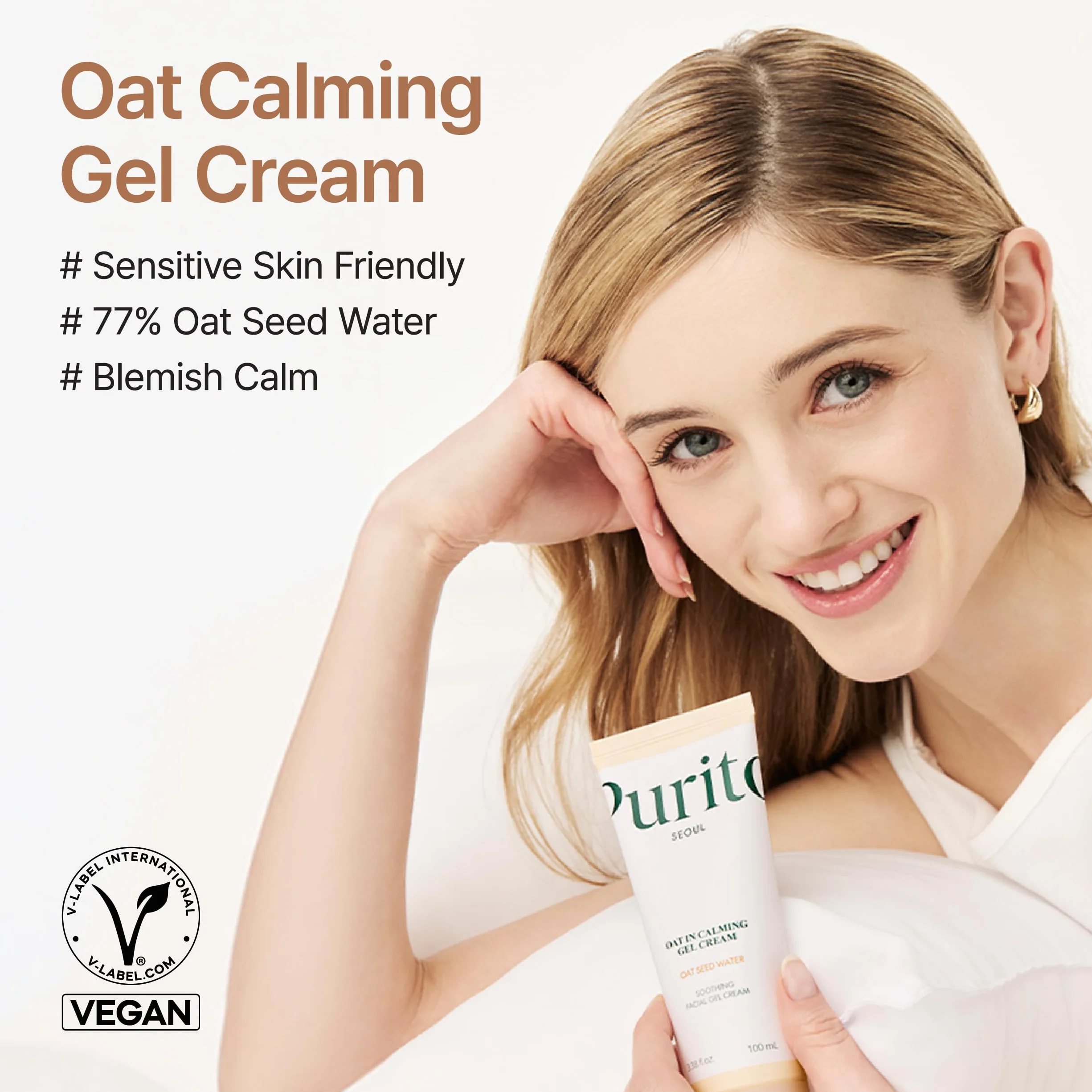PURITO Oat In Calming Gel Cream | Soothing solution for Sensitive Skin | Lightweight, Non-Comedogenic, Fragrance-Free, Vegan & Cruelty-free | Korean Skincare, 100mL 3.38 fl.oz